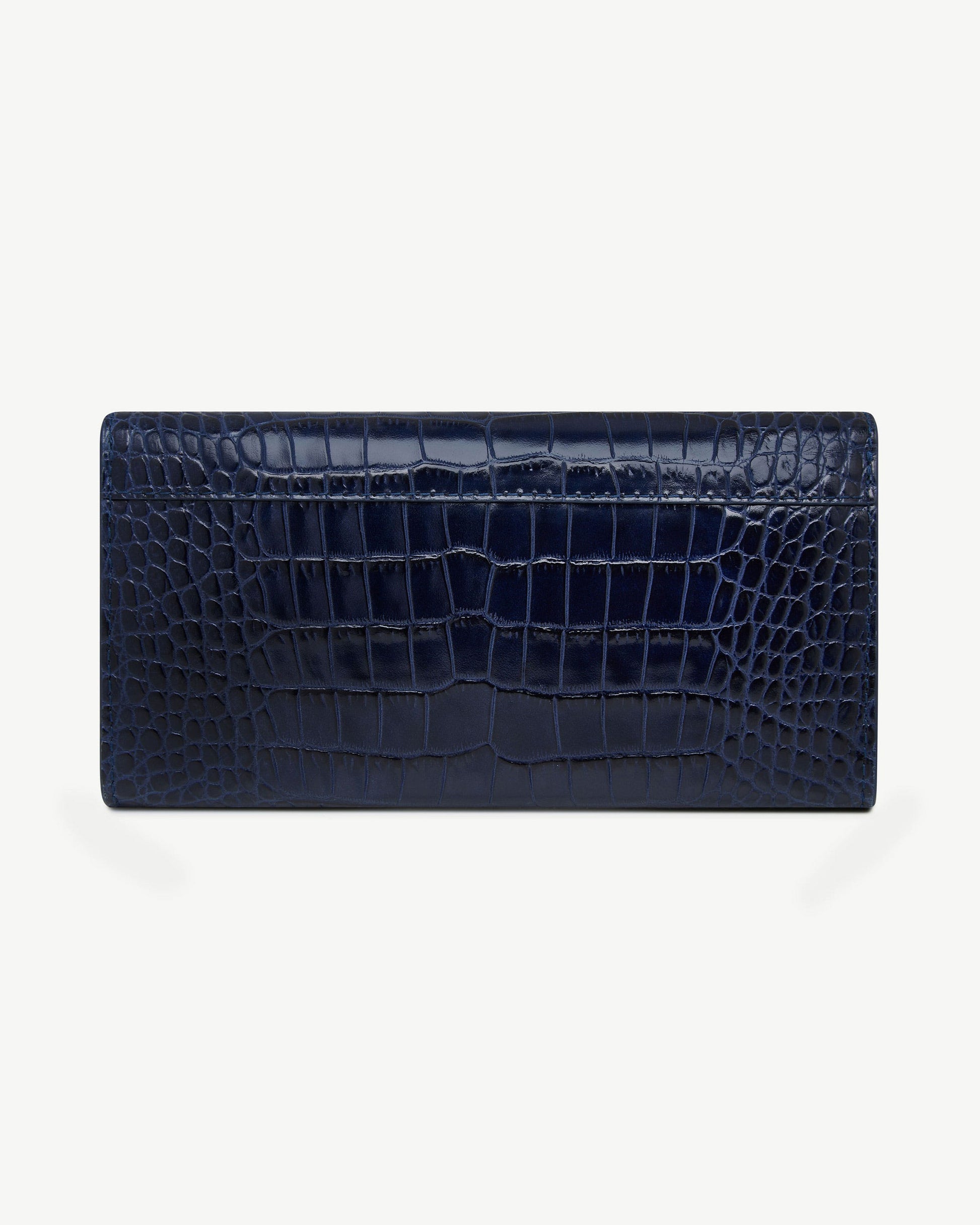 Multrees Chain Wallet — Navy Croc-Embossed Leather