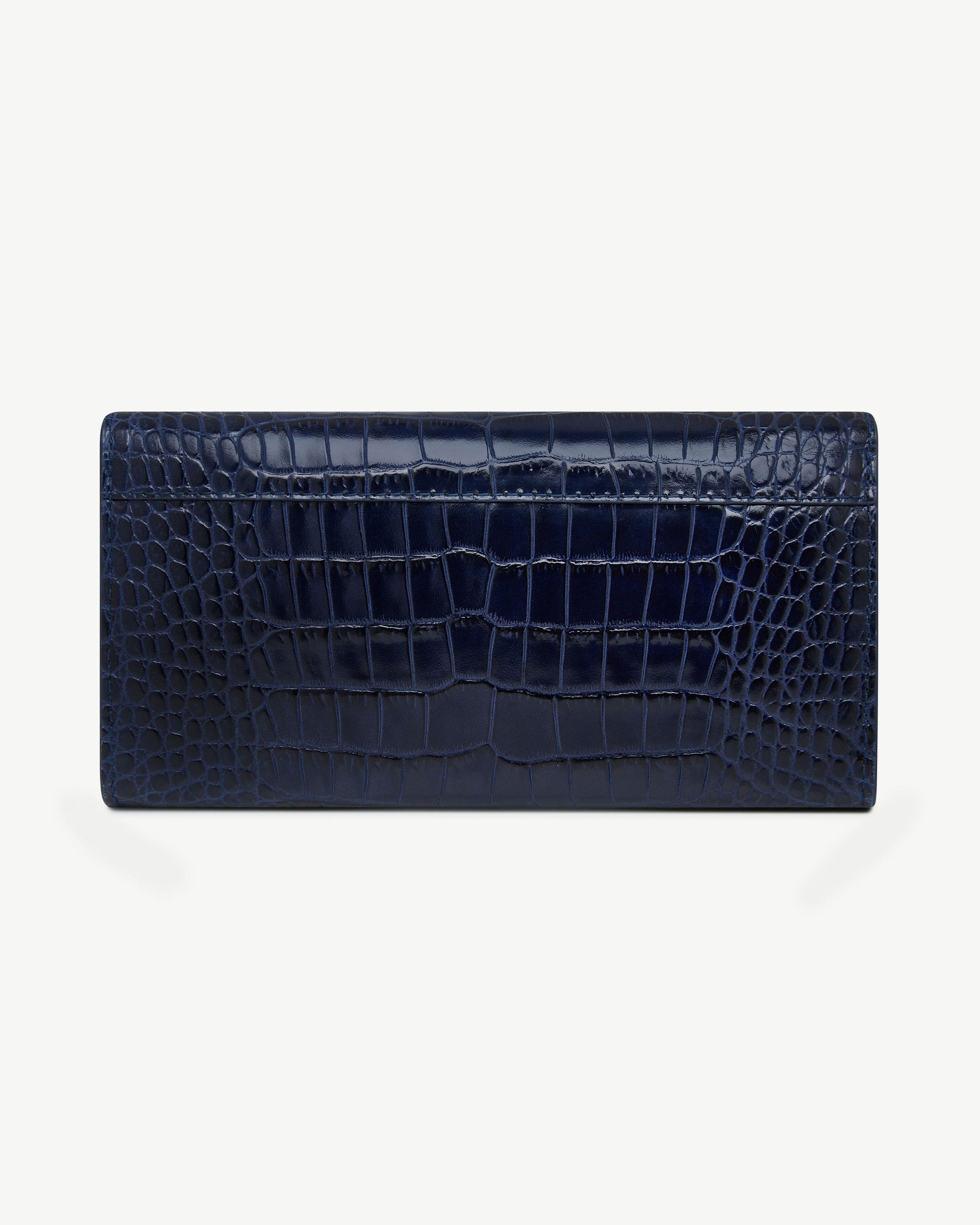 Multrees Chain Wallet — Navy Croc-Embossed Leather