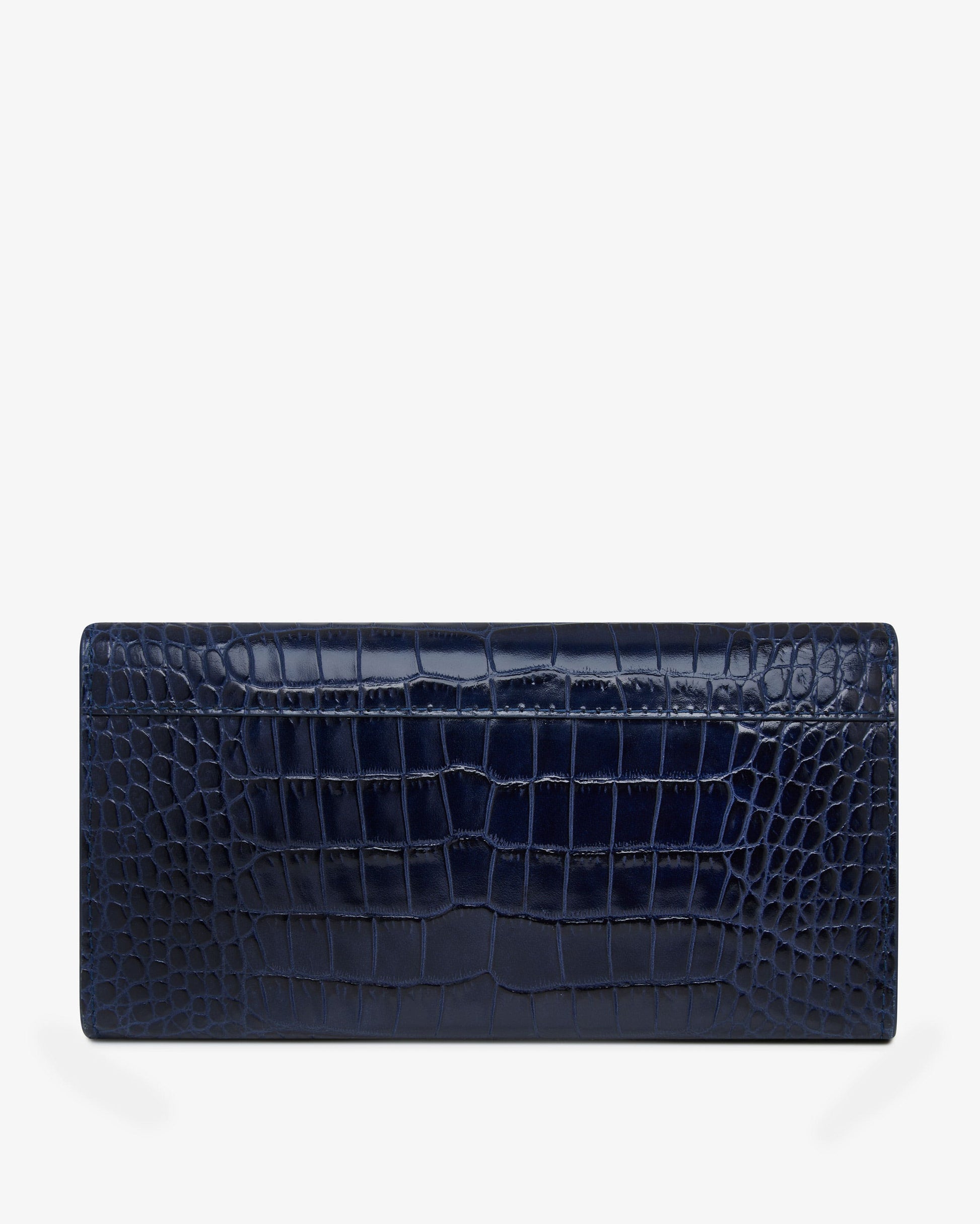 Multrees Chain Wallet — Navy Croc-Embossed Leather