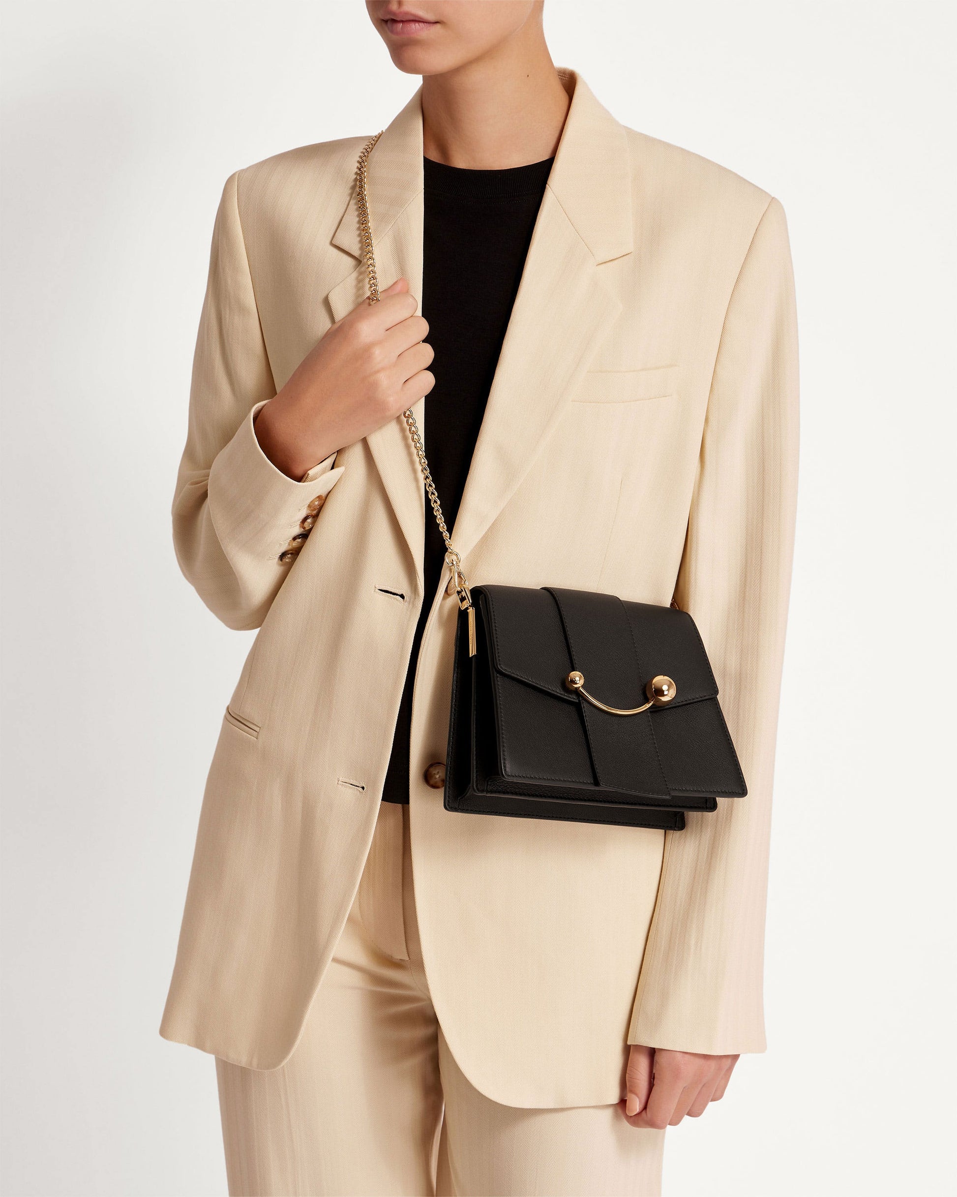 Box Crescent Bag in Black