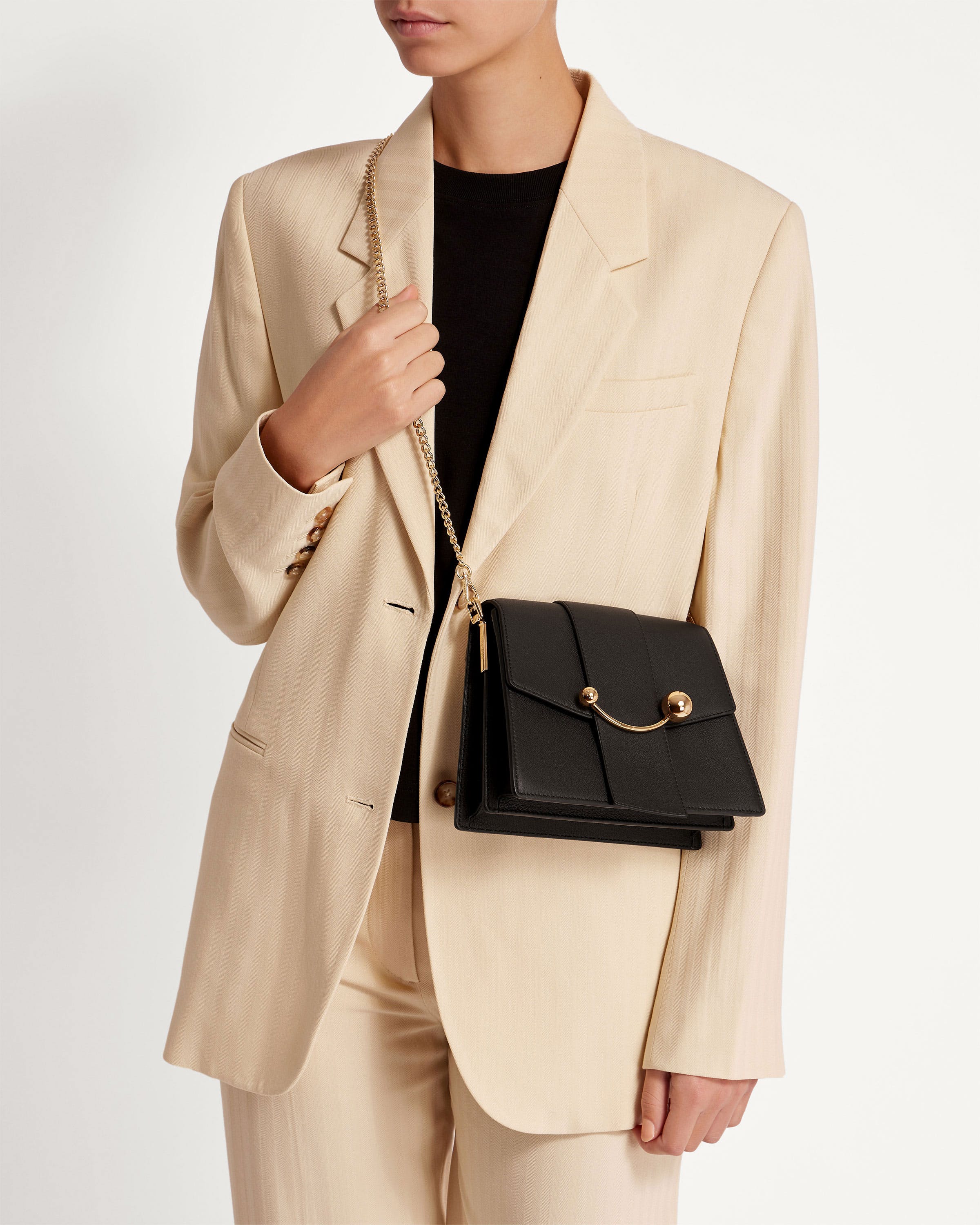 Box Crescent Bag in Black