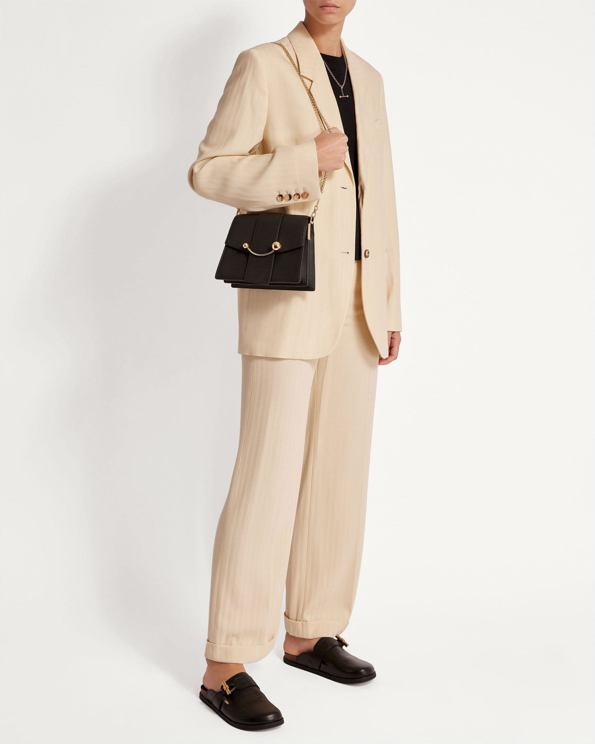 Box Crescent Bag in Black