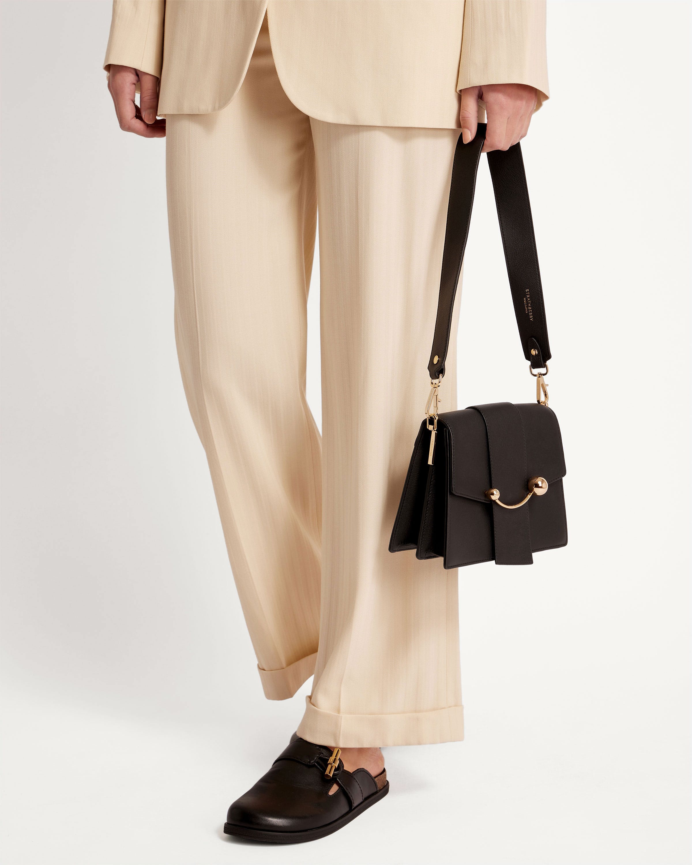 Box Crescent Bag in Black