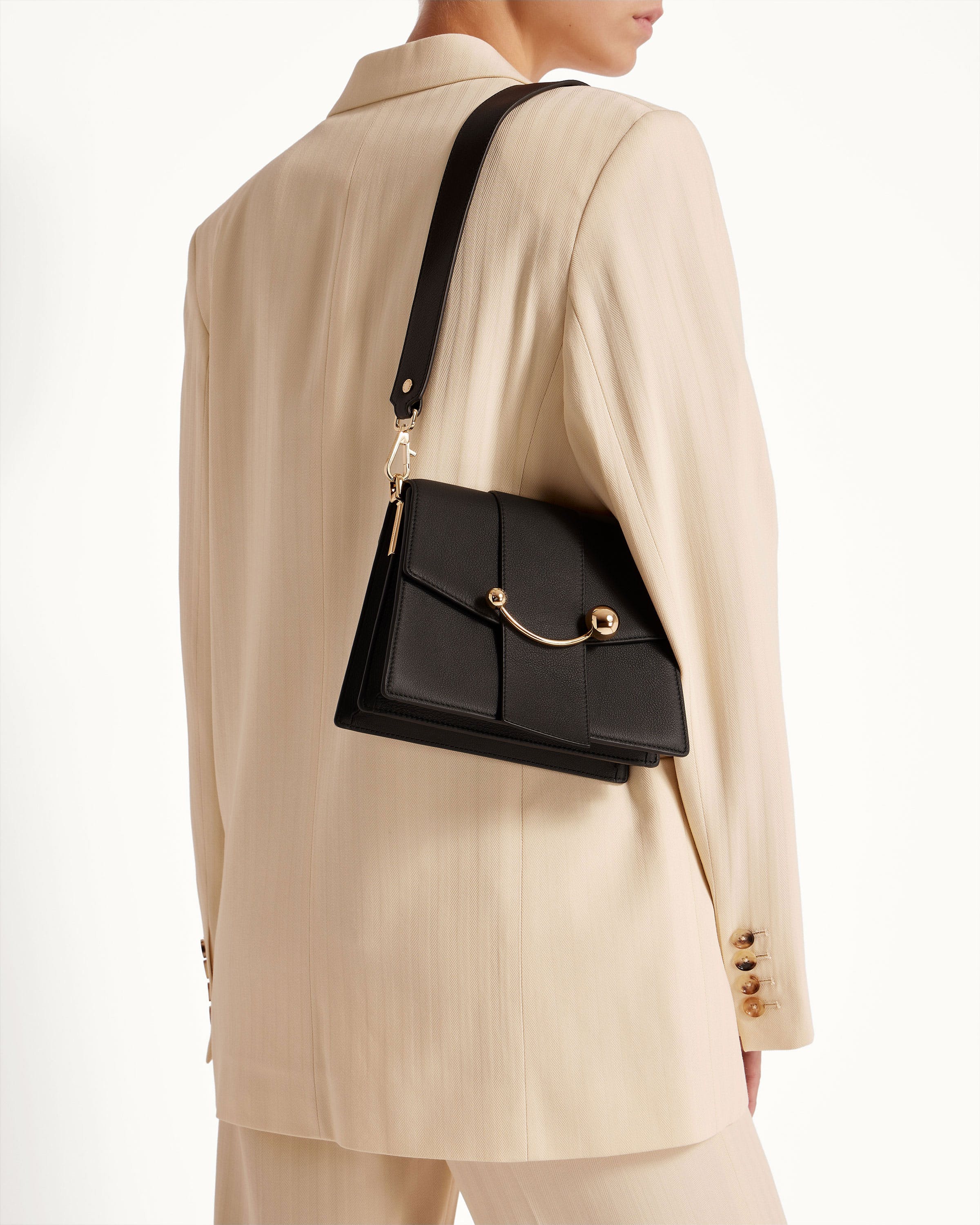 Box Crescent Bag in Black