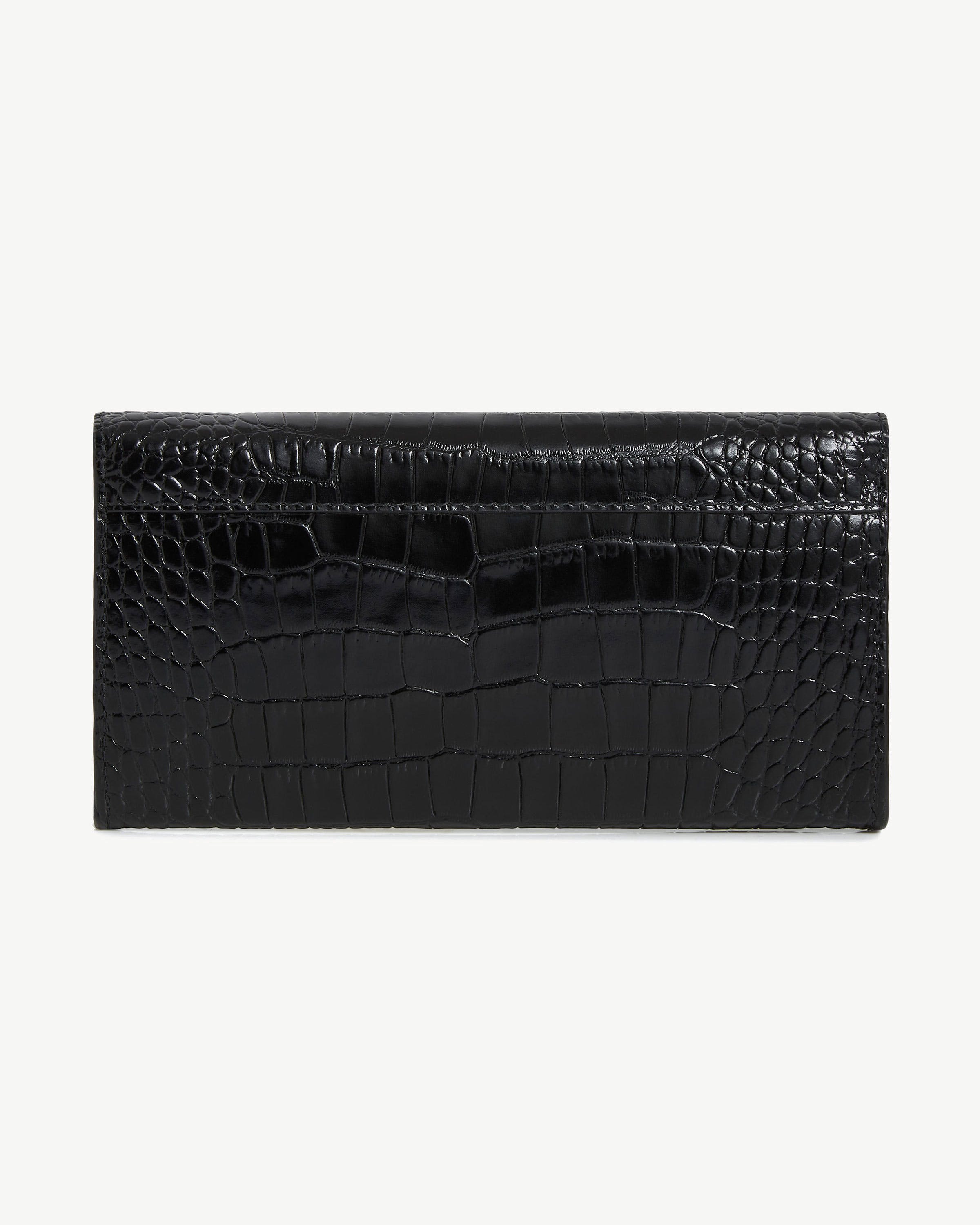 Multrees Chain Wallet — Black Croc-Embossed Leather