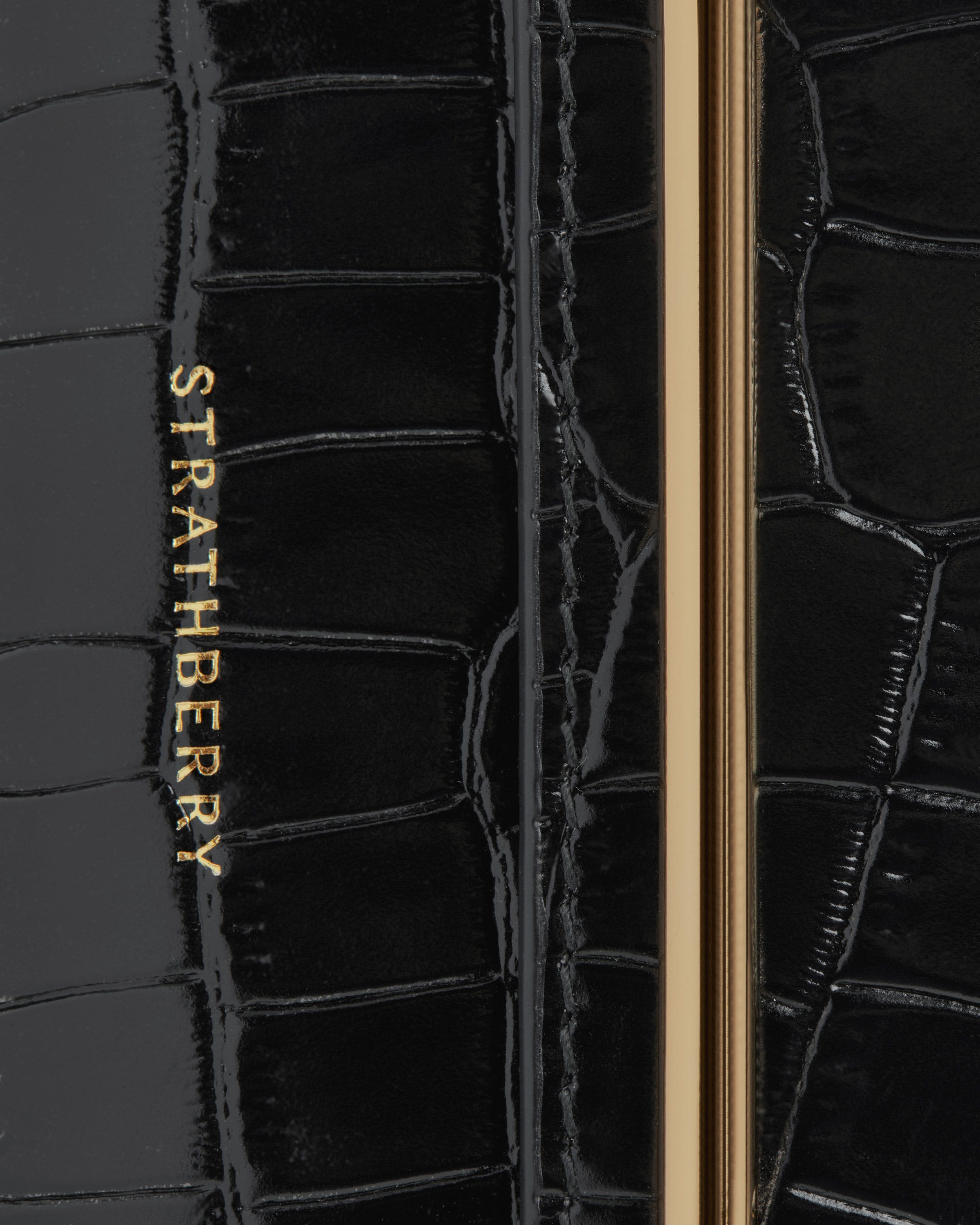 Multrees Chain Wallet — Black Croc-Embossed Leather