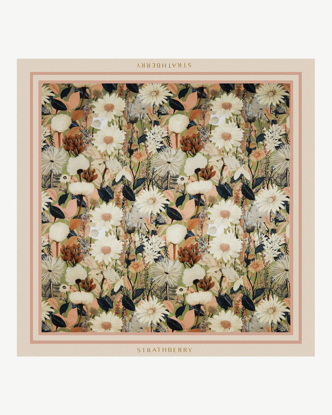 Silk Square Scarf — Autumn Floral Print