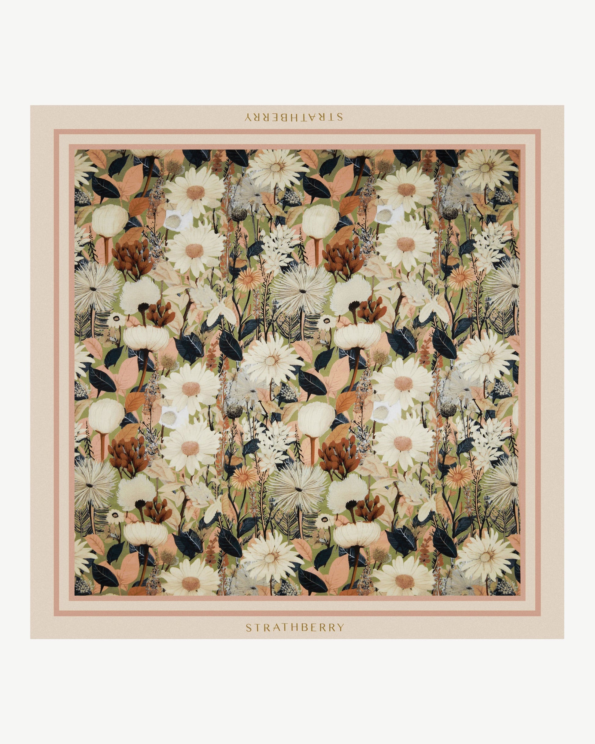 Silk Square Scarf — Autumn Floral Print