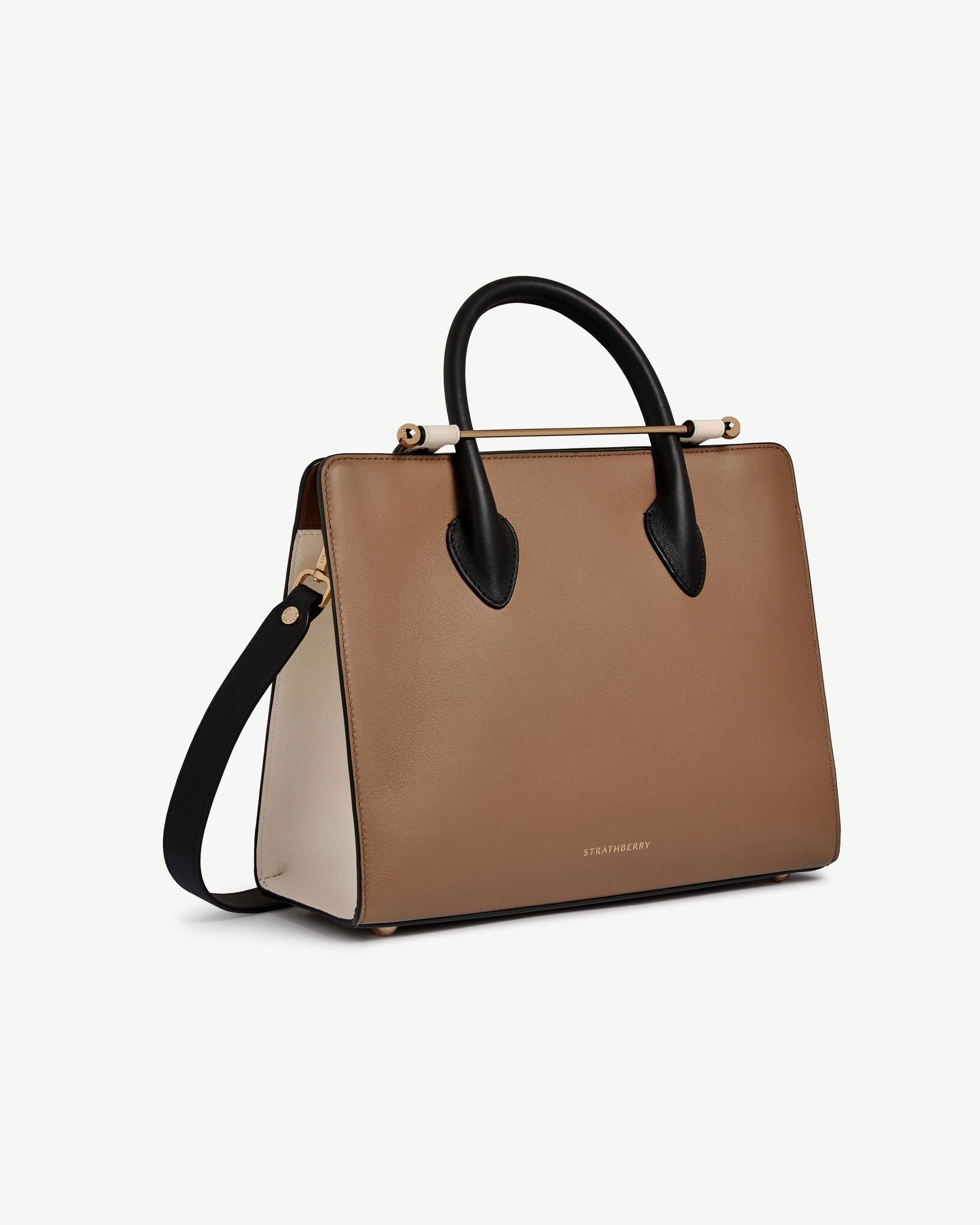 Midi Tote — Clay, White & Black