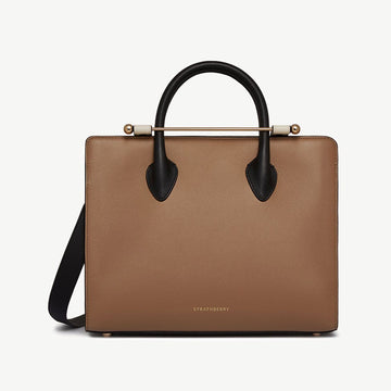 Midi Tote — Clay, White & Black