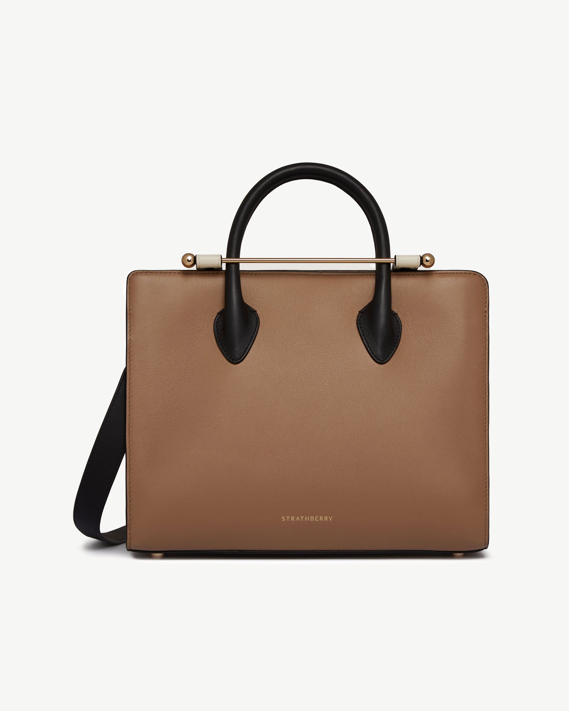 Midi Tote — Clay, White & Black