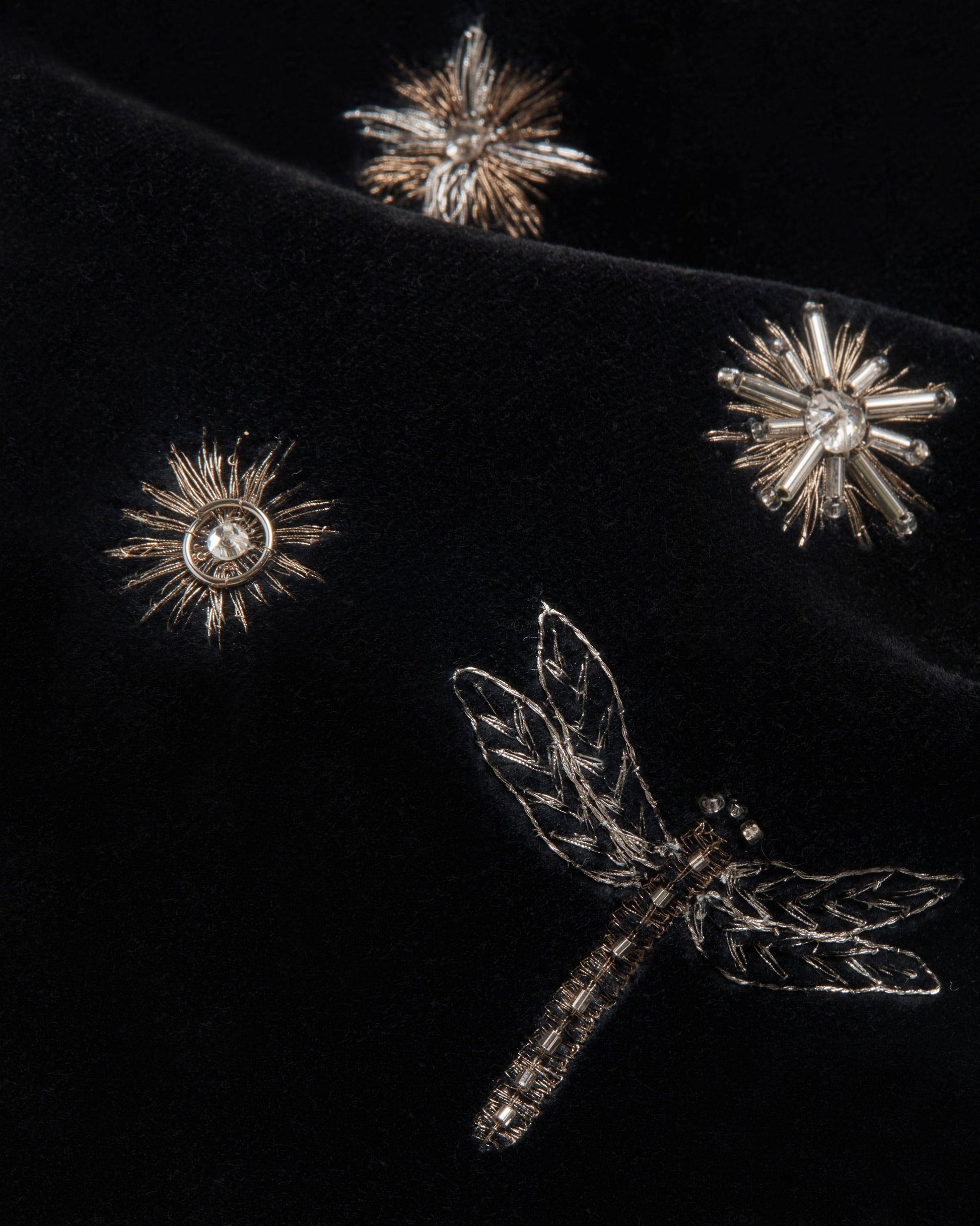 Frame Clutch — Cinq à Sept Black Embroidered Velvet