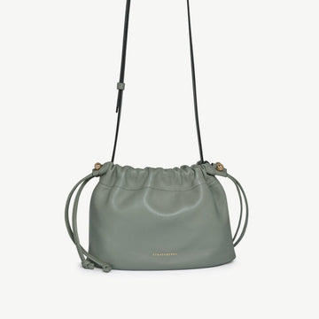 Charlotte Drawstring Bag in Library Green