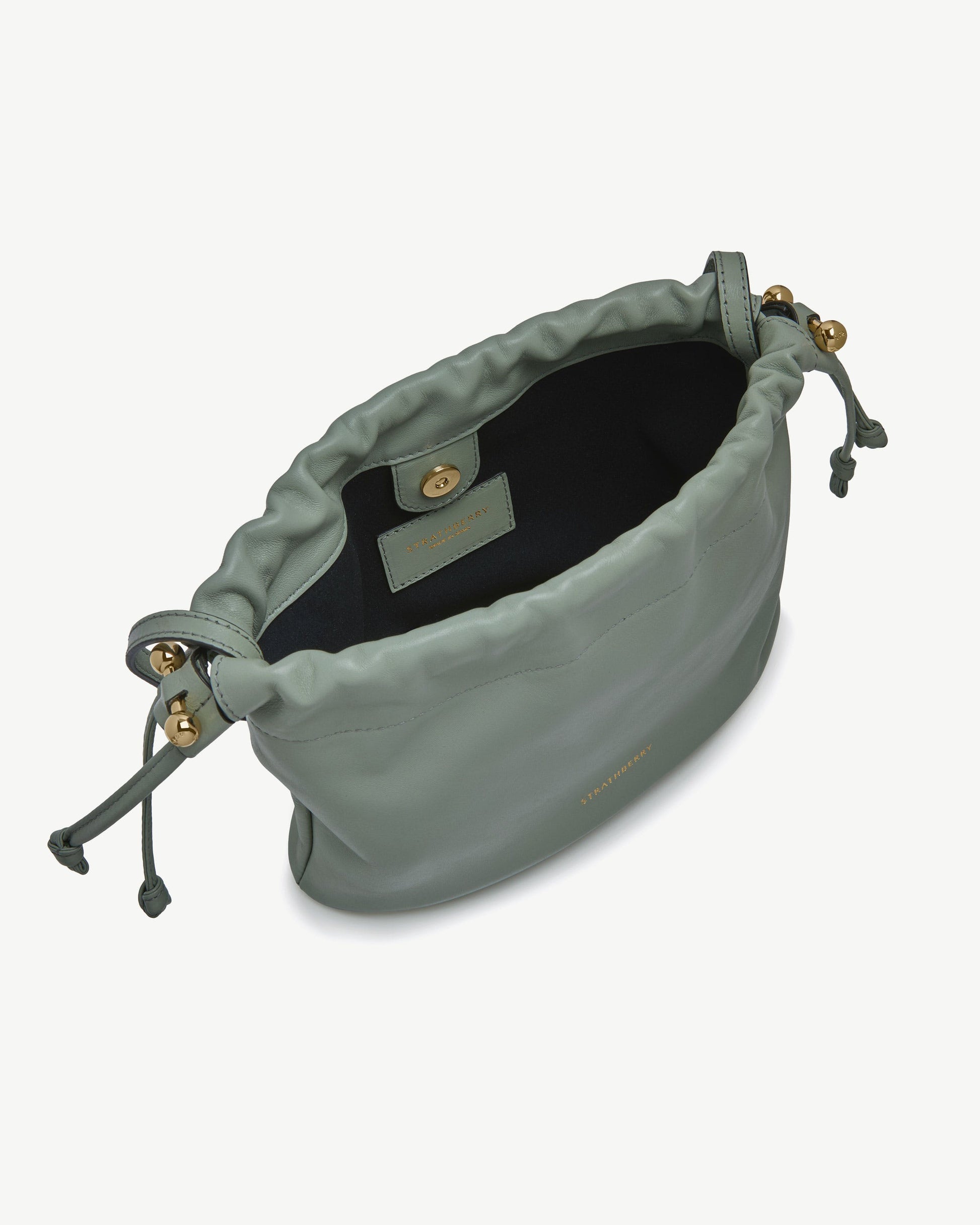 Charlotte Drawstring Bag in Library Green