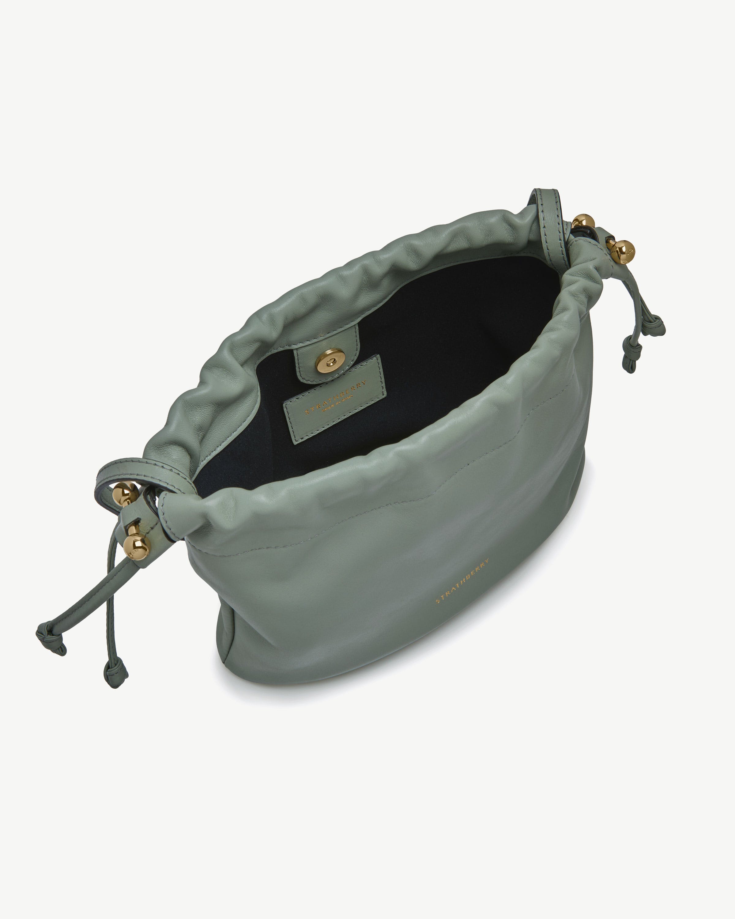 Charlotte Drawstring Bag in Library Green