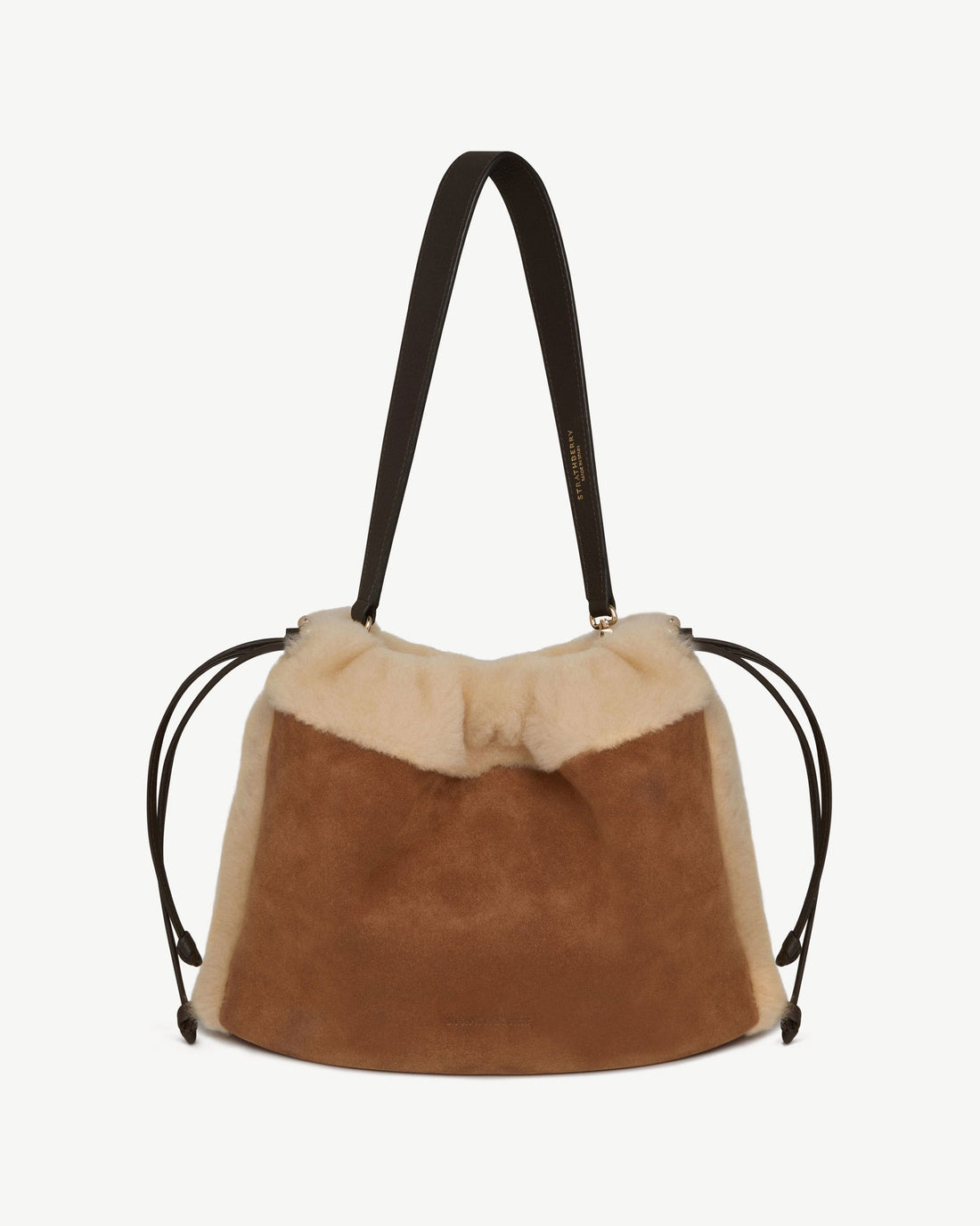 Charlotte Midi Drawstring — Tan Suede & Shearling