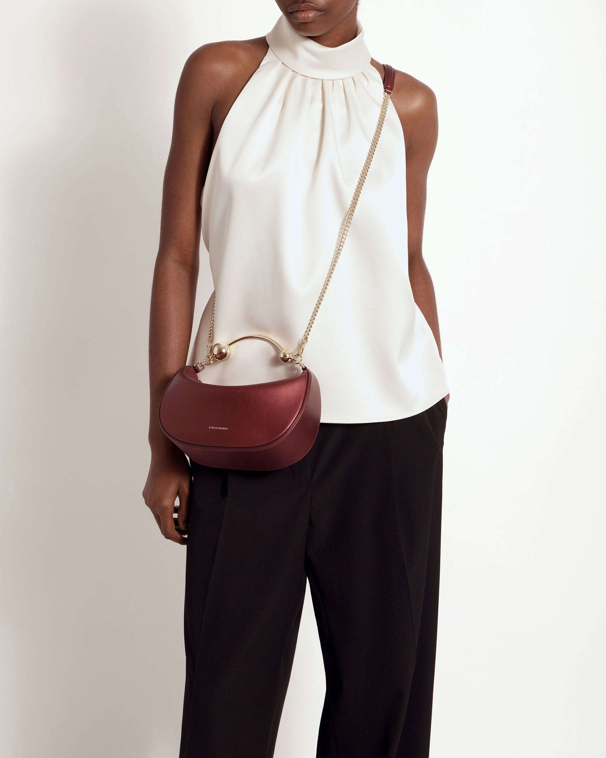 Crescent Moon Mini — Oxblood Metallic Foil