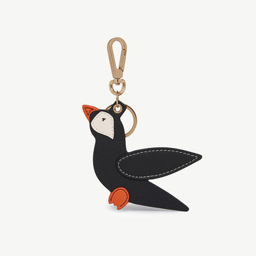 Puffin Bag Charm — Black, Vanilla & Marmalade