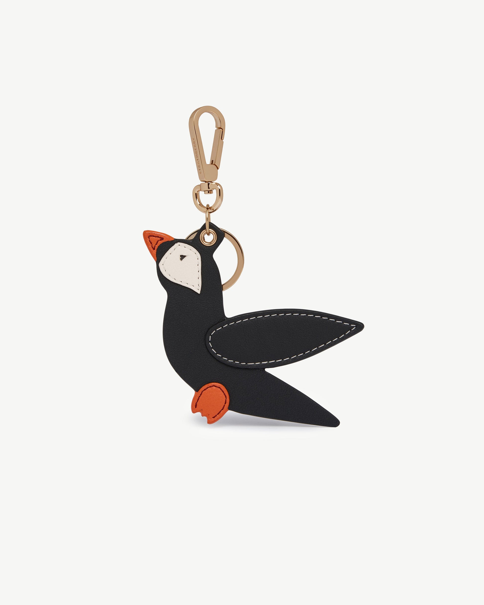 Puffin Bag Charm — Black, Vanilla & Marmalade