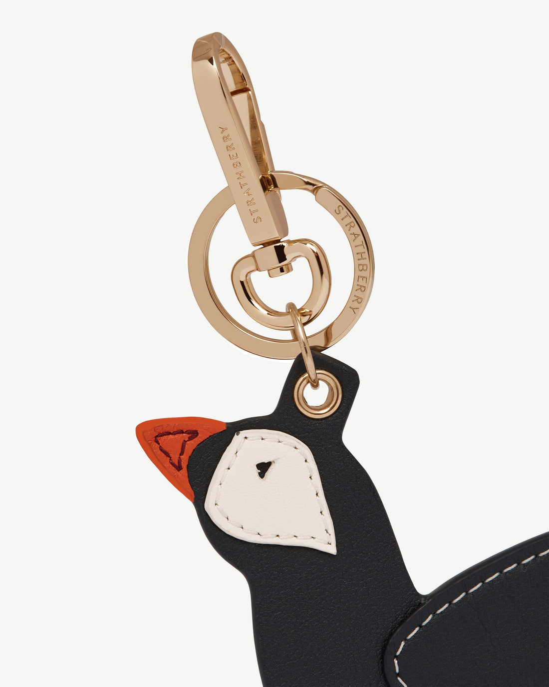 Puffin Bag Charm — Black, Vanilla & Marmalade