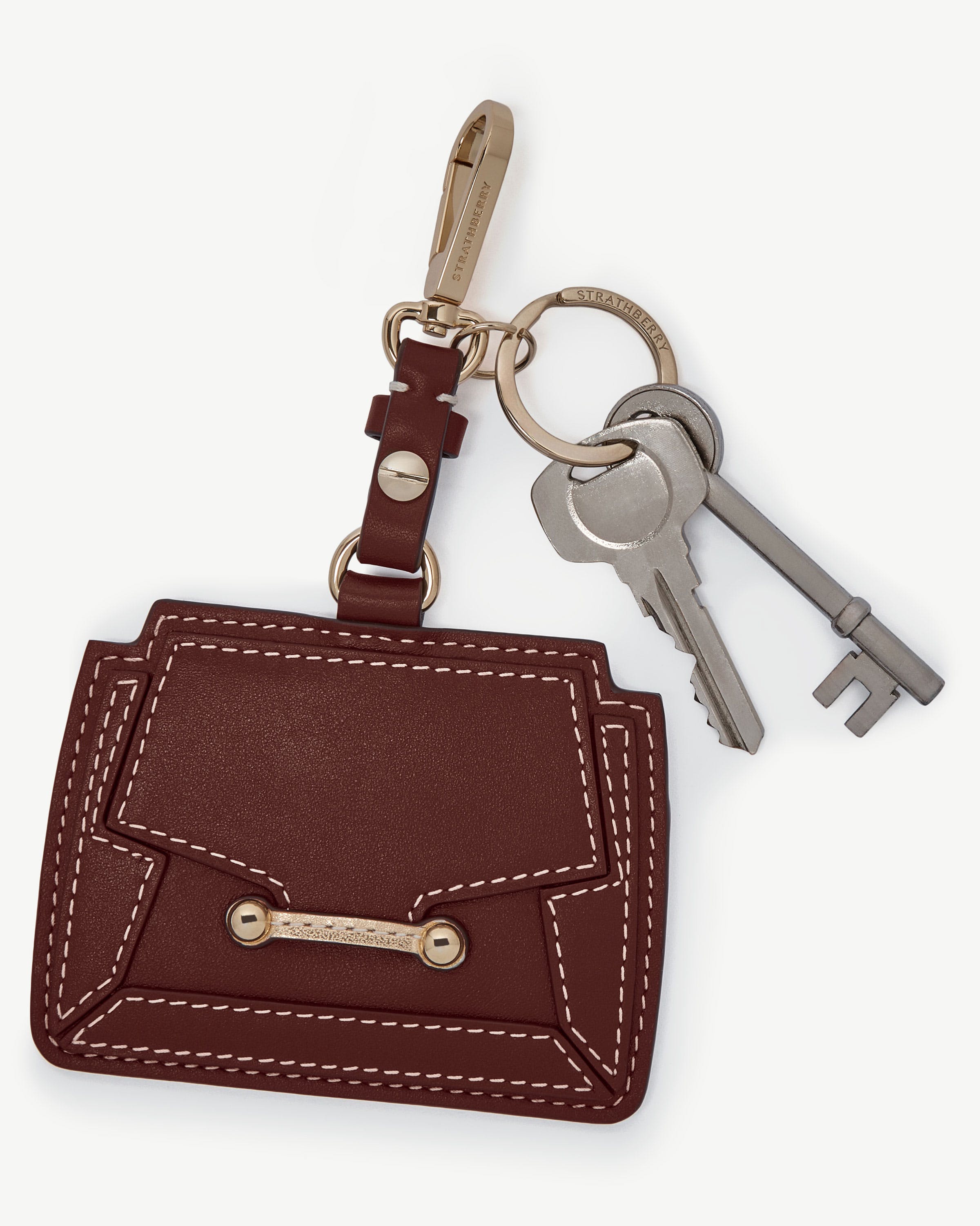 Mosaic Cardholder Charm in Oxblood