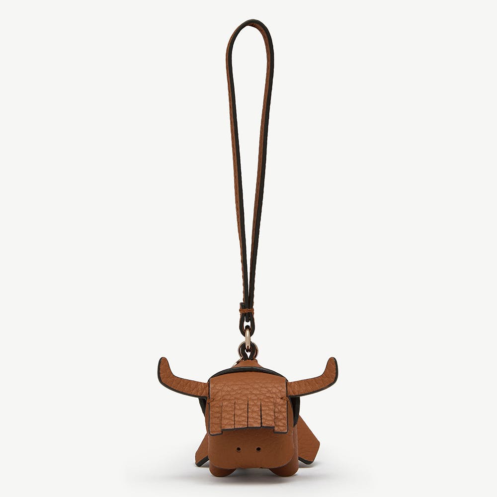Highland Cow Bag Charm in Tan
