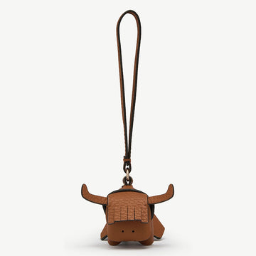 Highland Cow Bag Charm in Tan