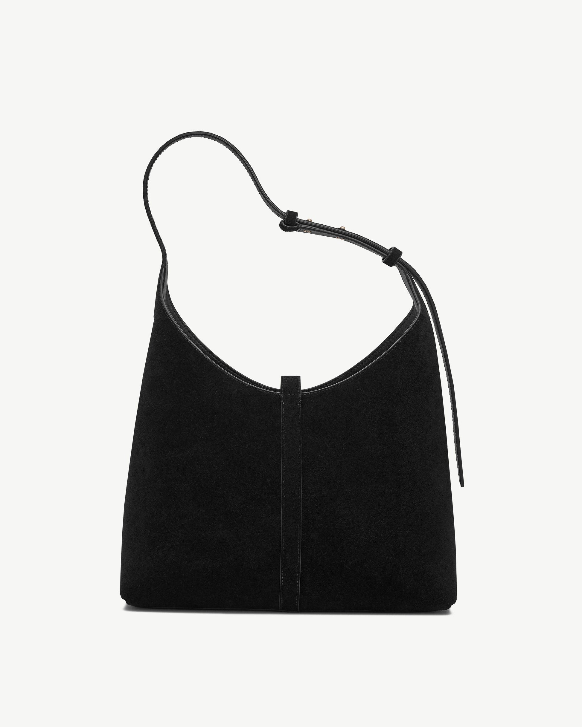 Kite Hobo in Black Suede