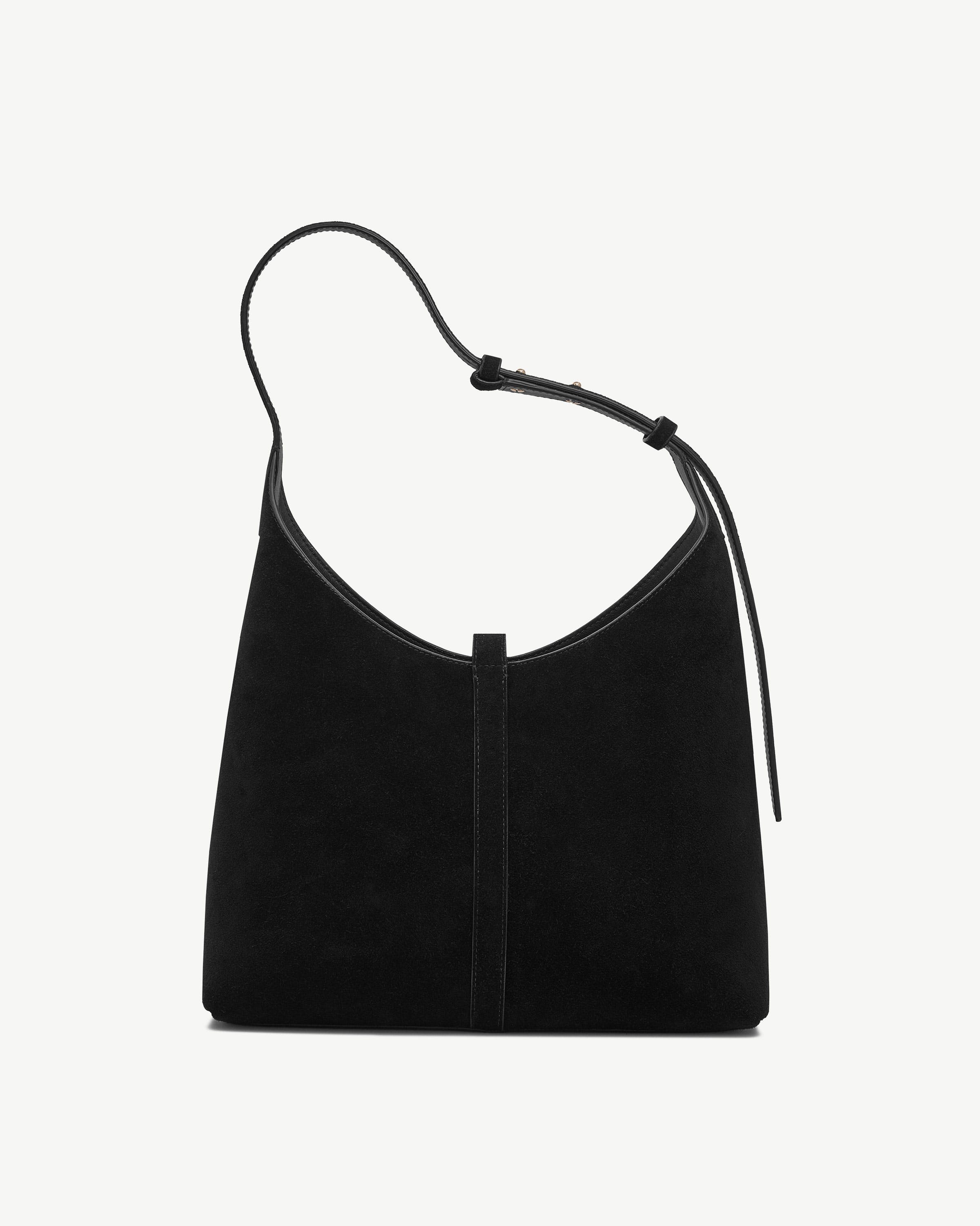 Kite Hobo in Black Suede