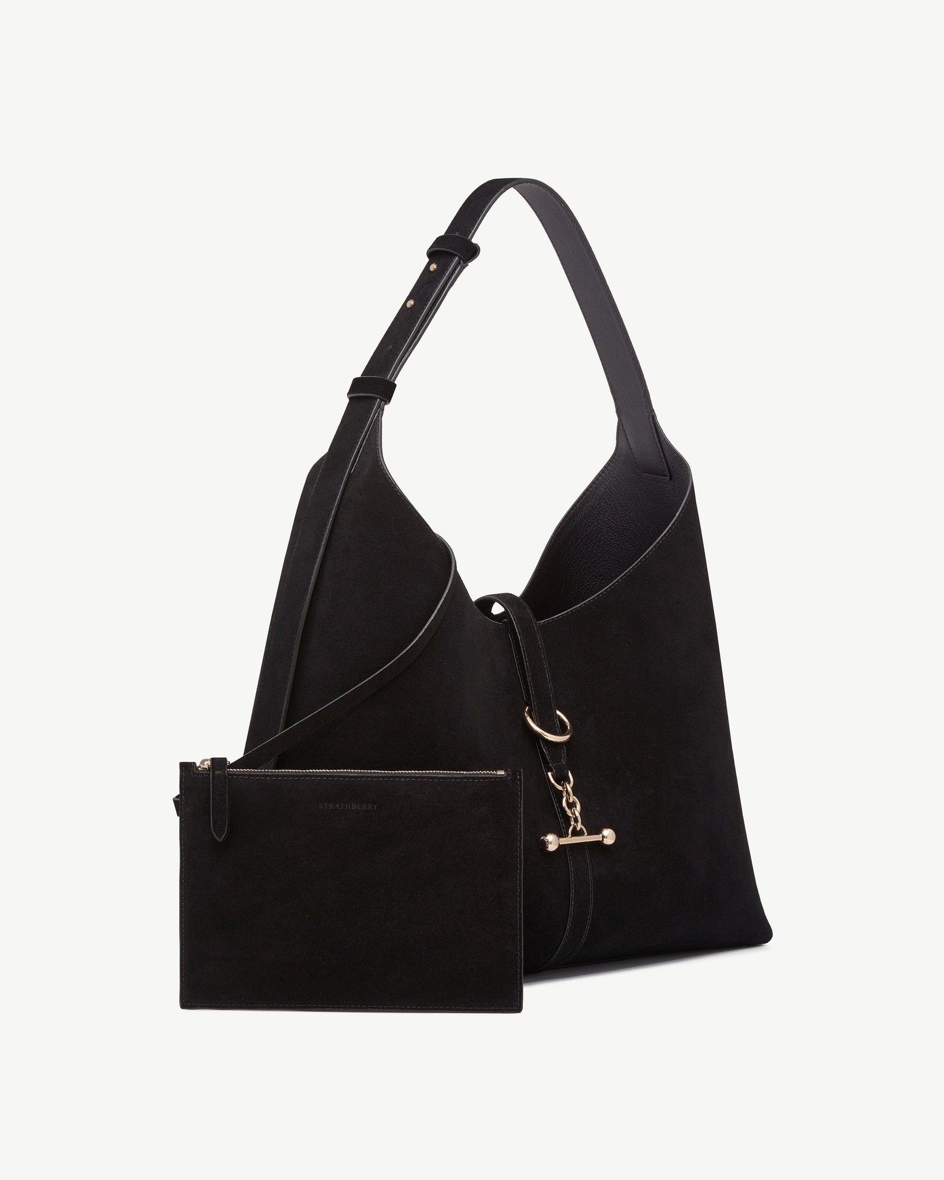 Kite Hobo Maxi in Black Suede