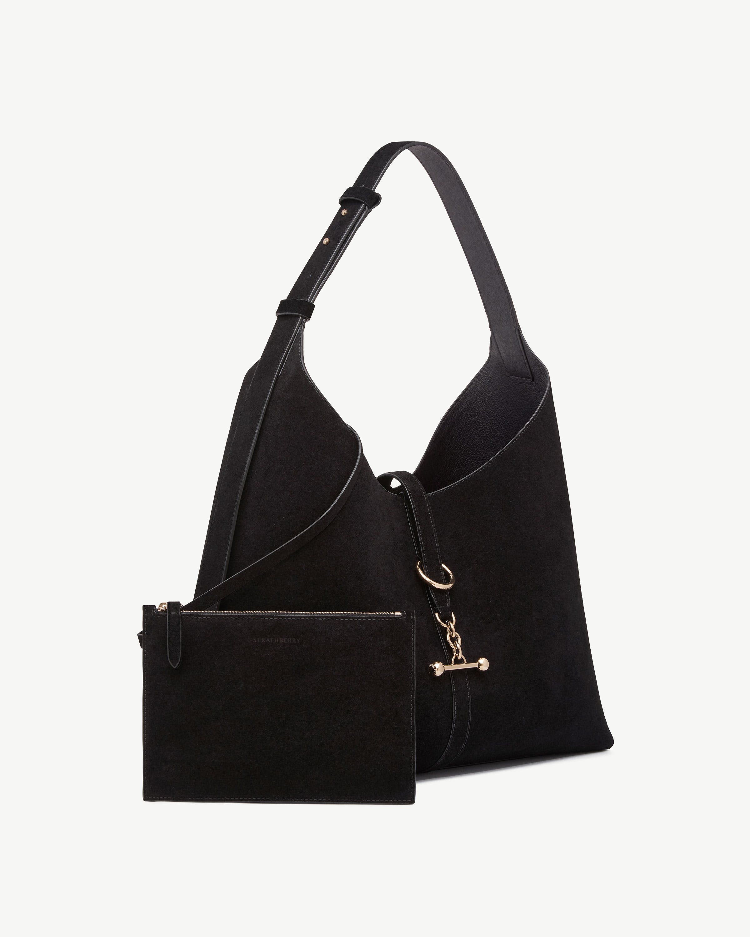 Kite Hobo Maxi in Black Suede