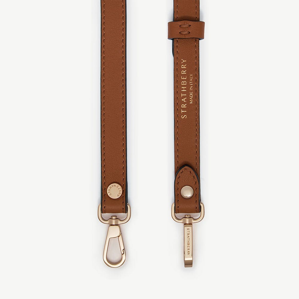 Thin Adjustable Leather Strap — Chestnut
