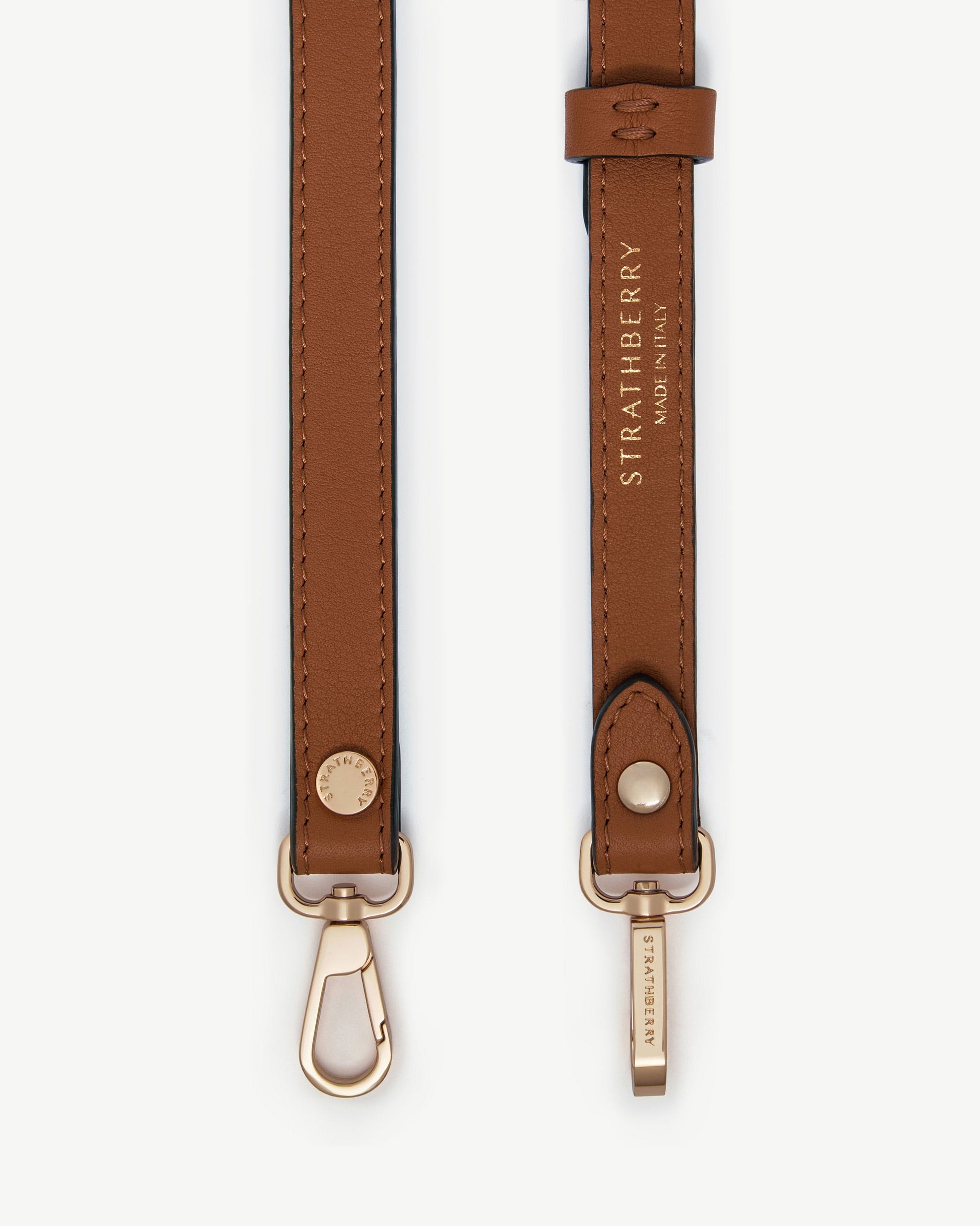 Thin Adjustable Leather Strap — Chestnut