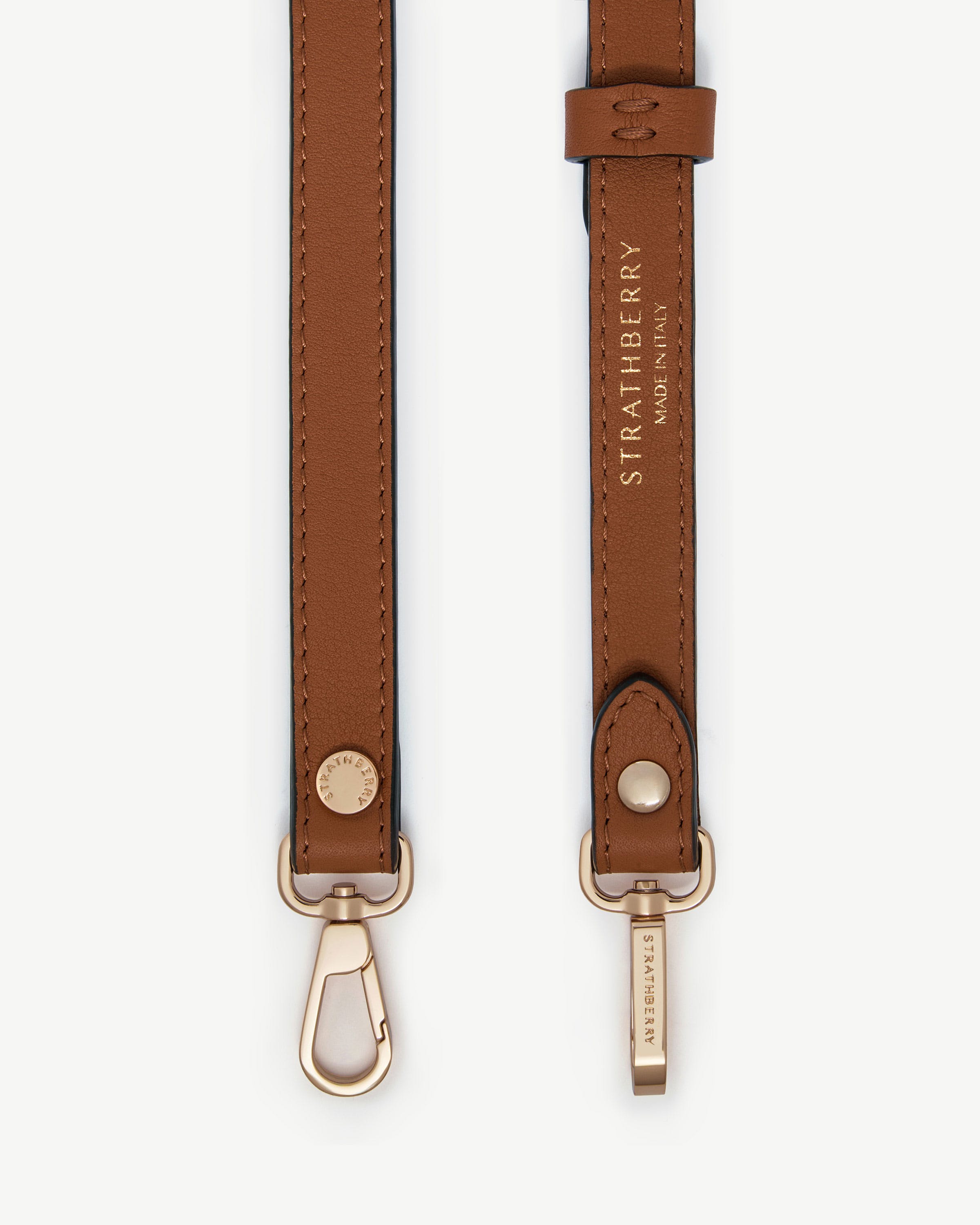 Thin Adjustable Leather Strap — Chestnut