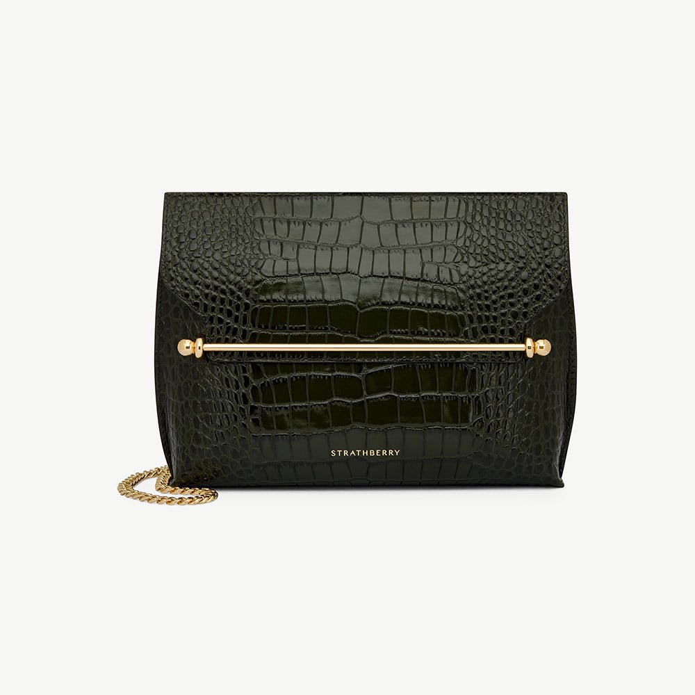 Stylist Bag — Forest Croc-Embossed Leather