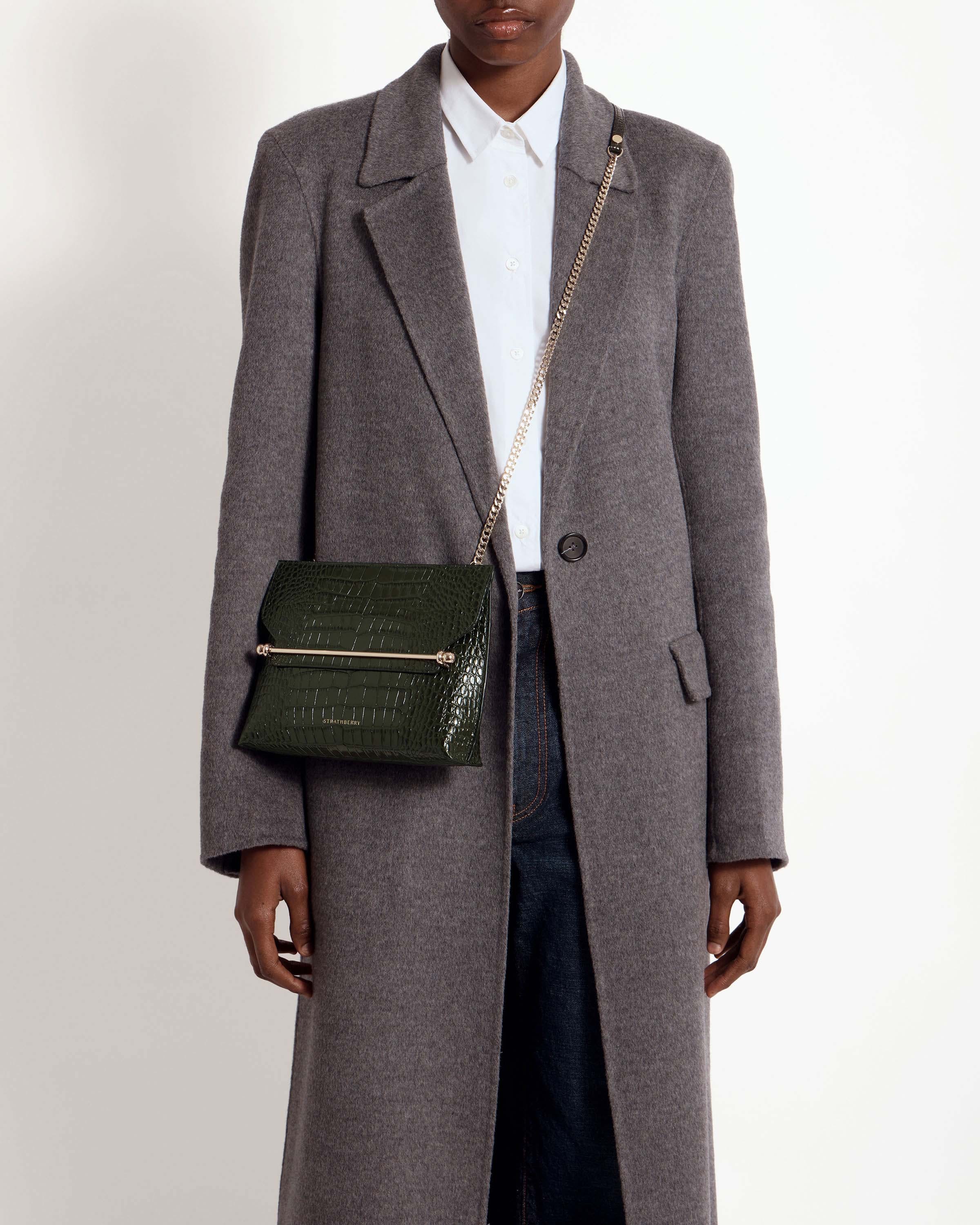 Stylist Bag — Forest Croc-Embossed Leather