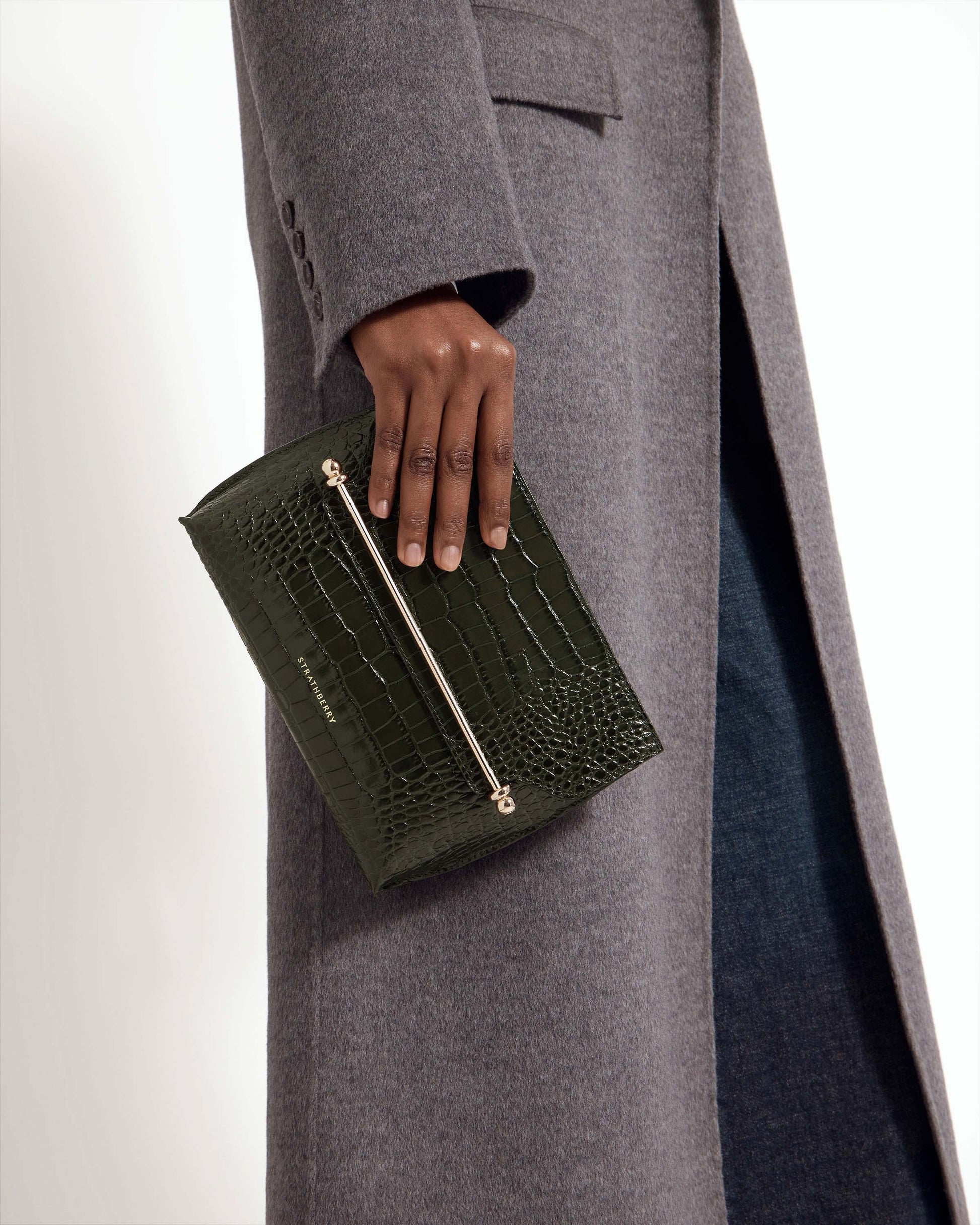 Stylist Bag — Forest Croc-Embossed Leather