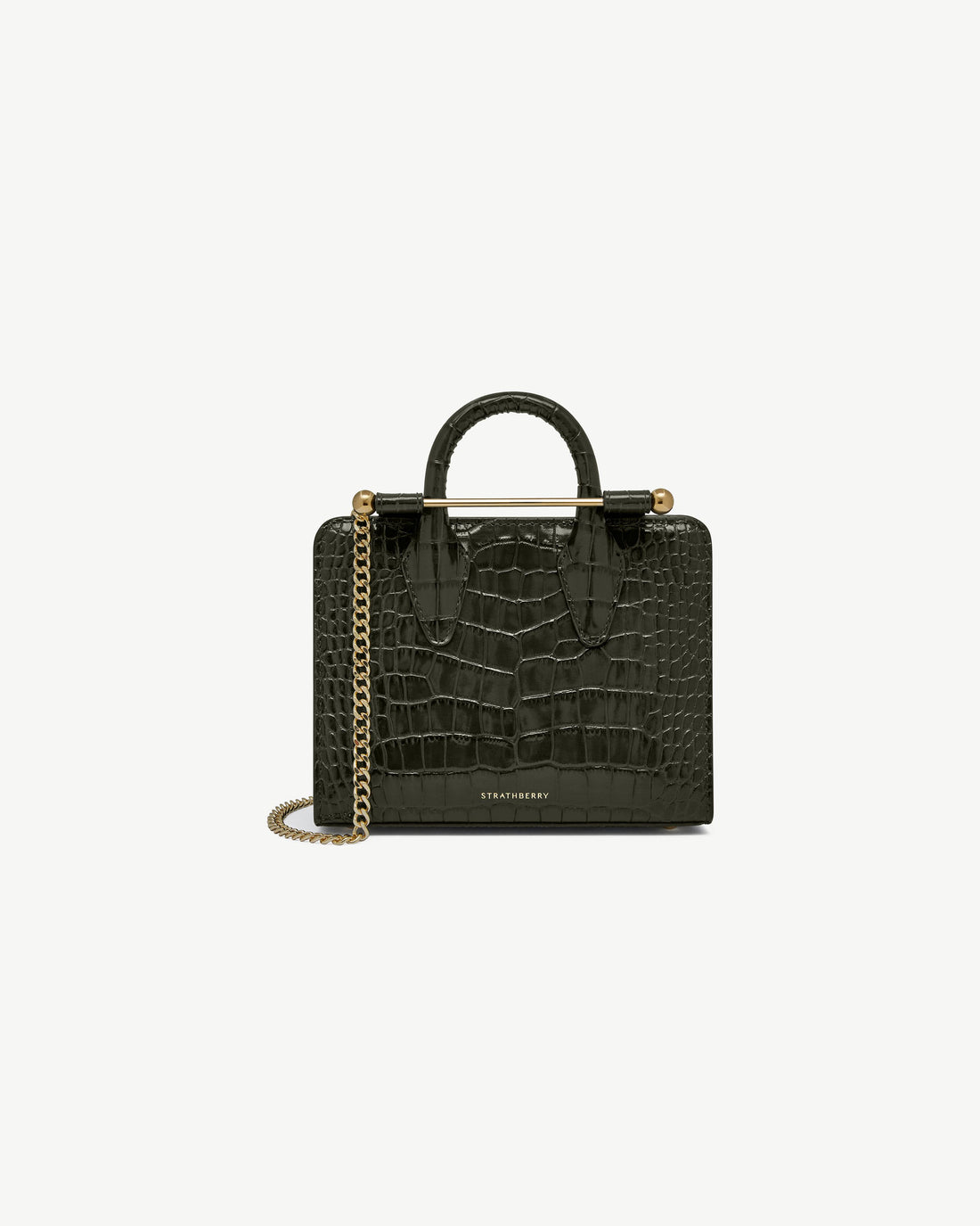 Nano Tote — Forest Croc-Embossed Leather