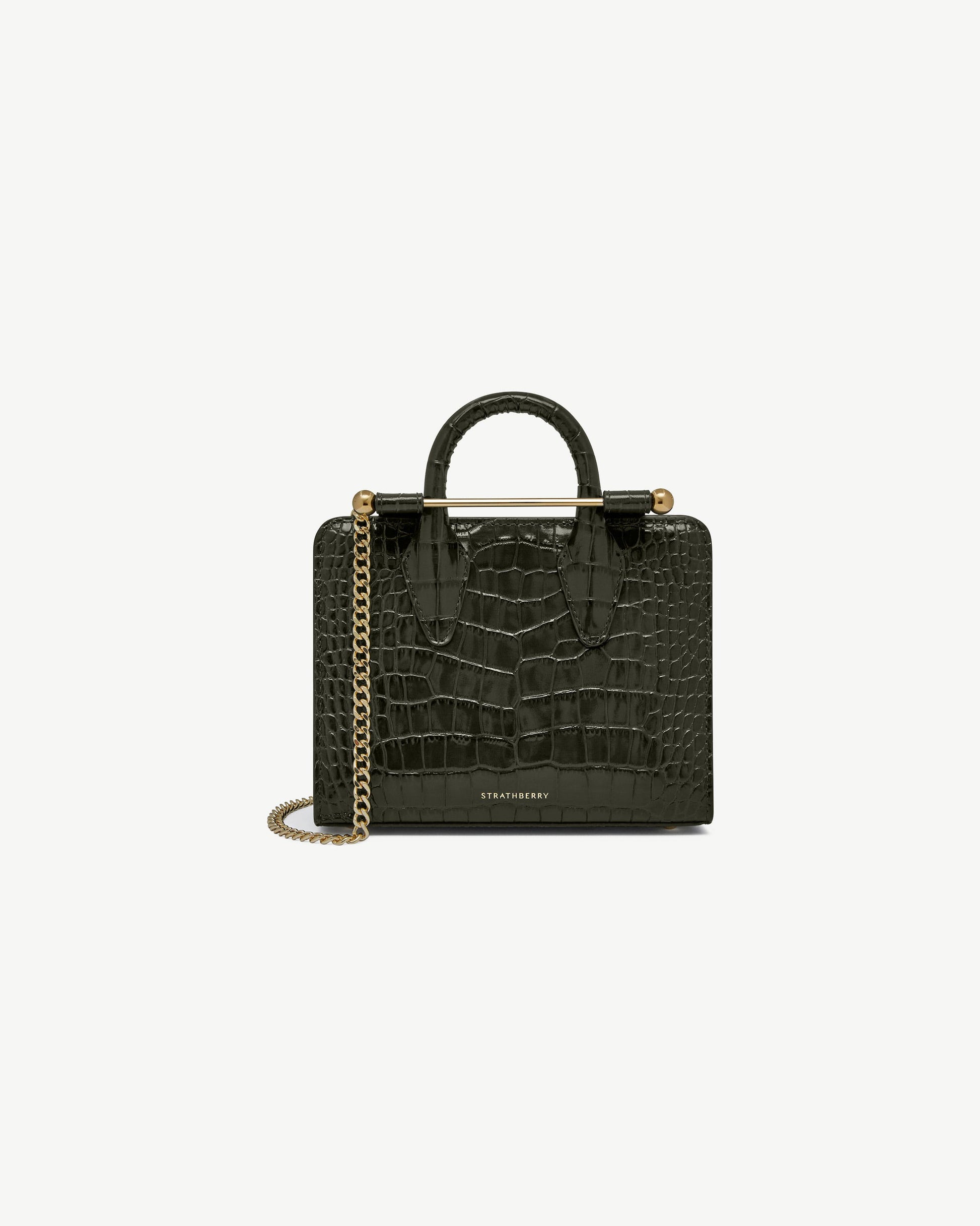 Nano Tote — Forest Croc-Embossed Leather