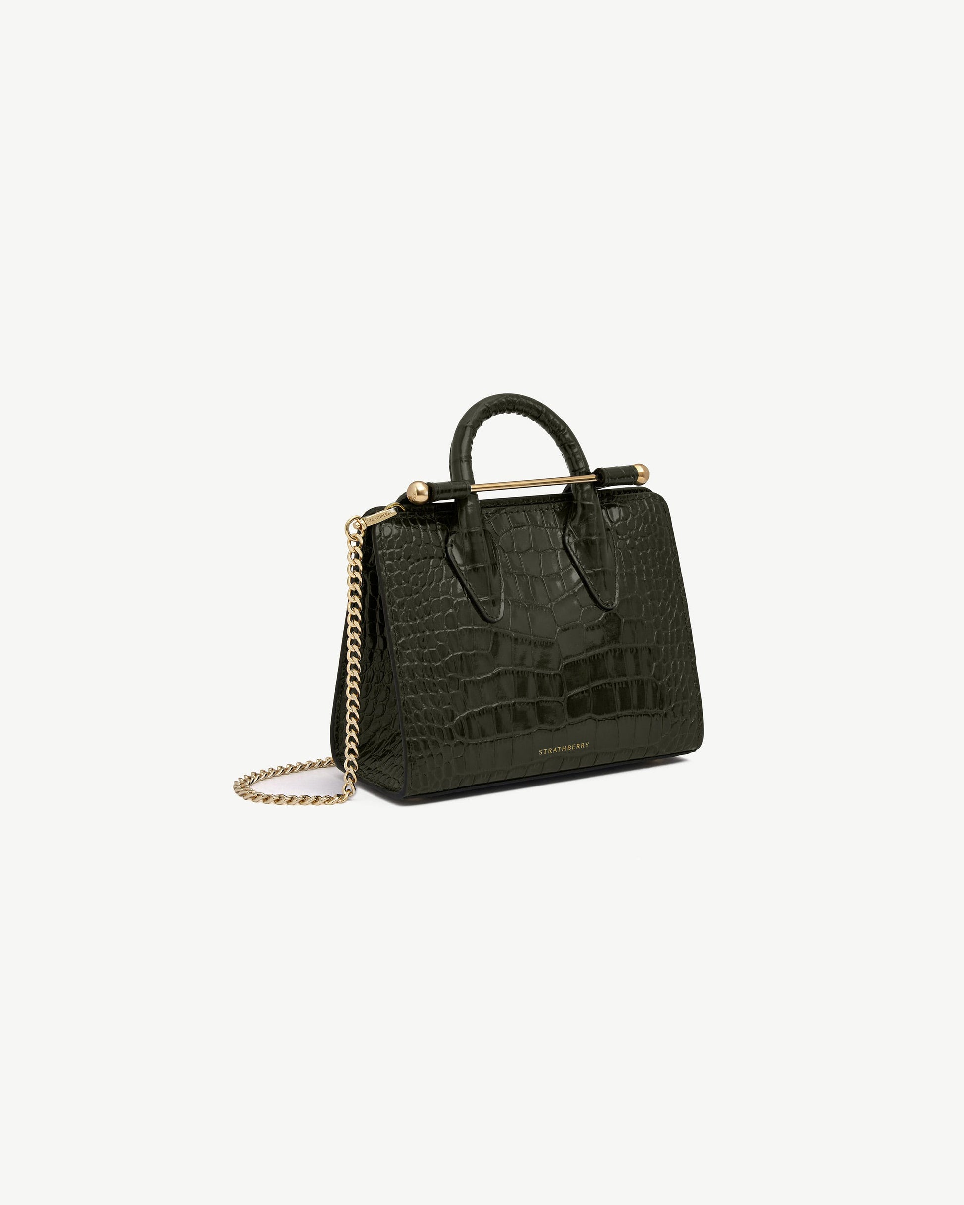 Nano Tote — Forest Croc-Embossed Leather