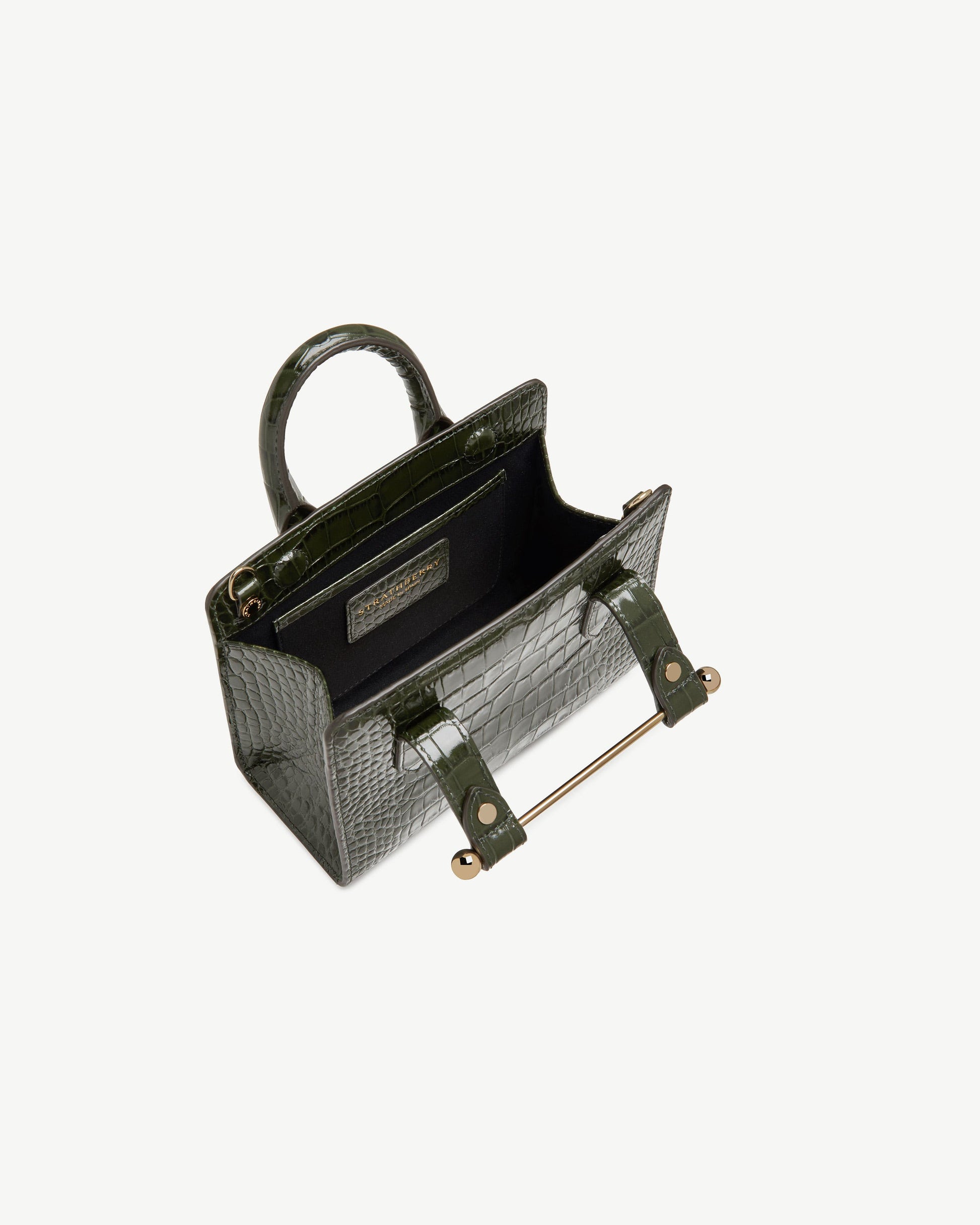 Nano Tote — Forest Croc-Embossed Leather