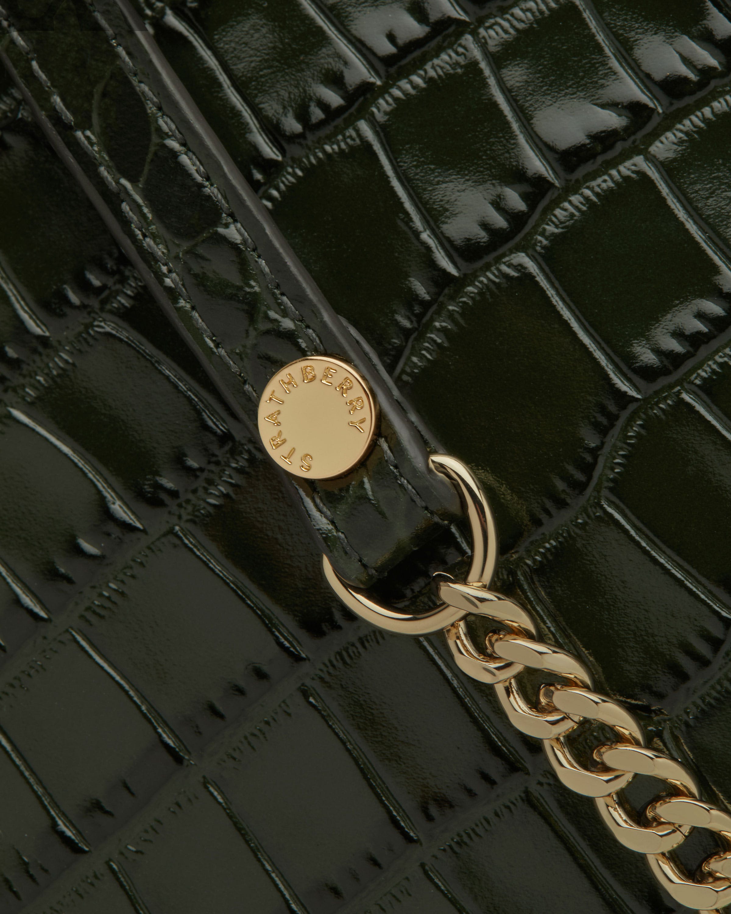 Nano Tote — Forest Croc-Embossed Leather