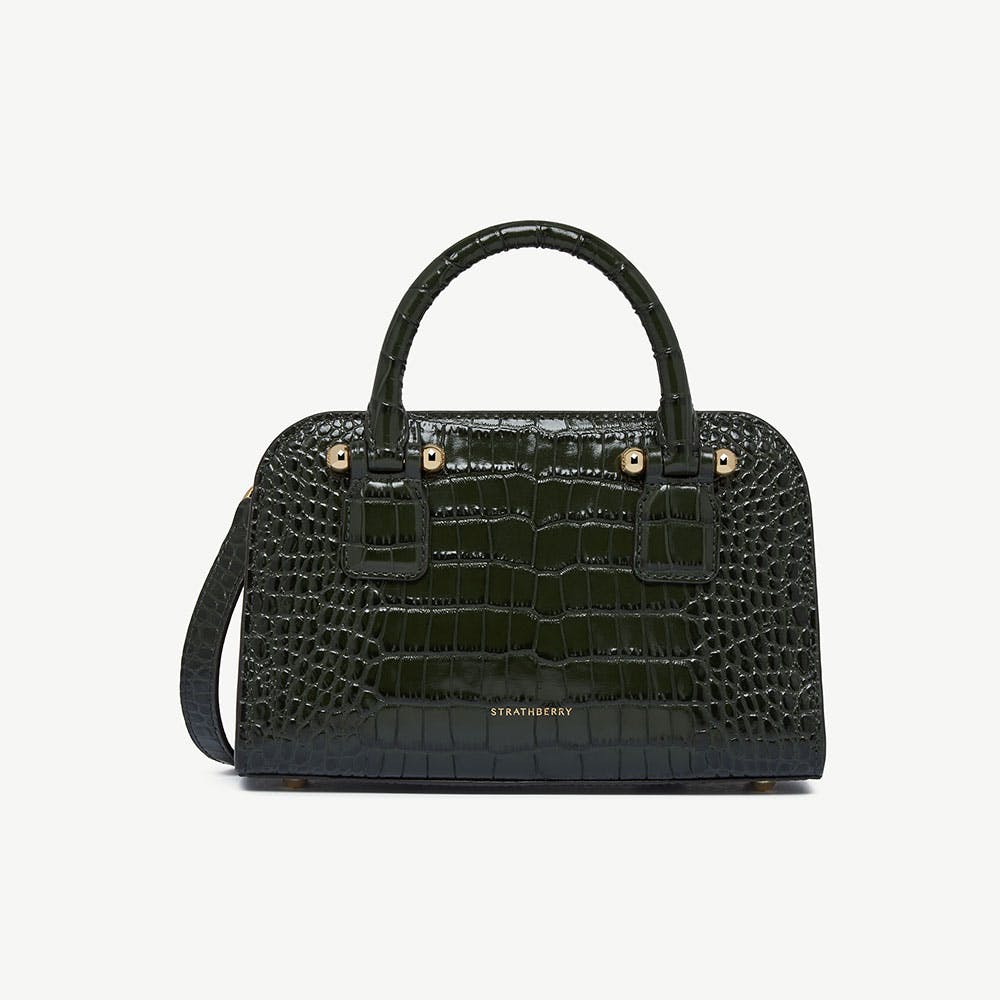 Georgia Mini — Forest Croc-Embossed Leather