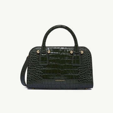 Georgia Mini — Forest Croc-Embossed Leather