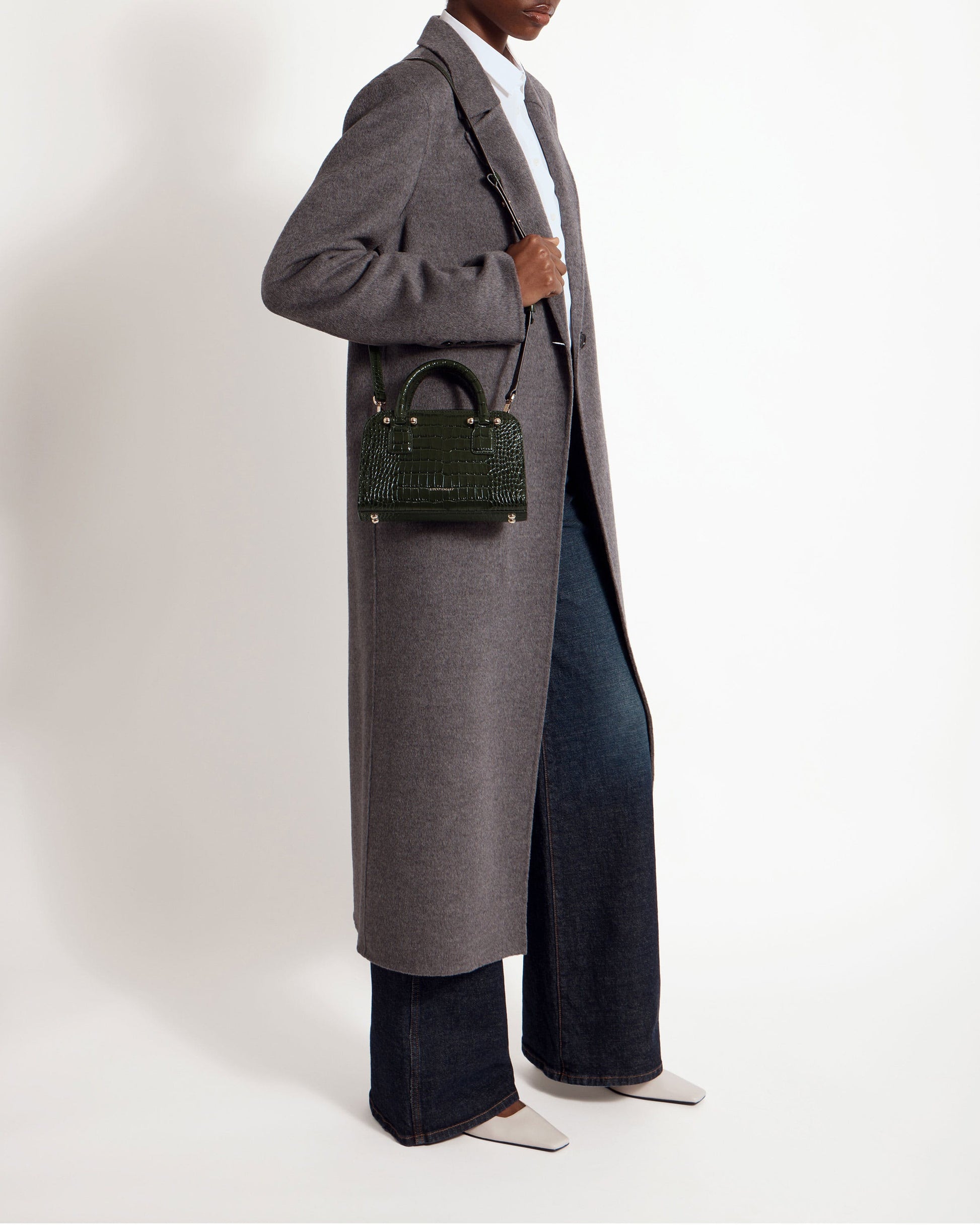 Georgia Mini — Forest Croc-Embossed Leather