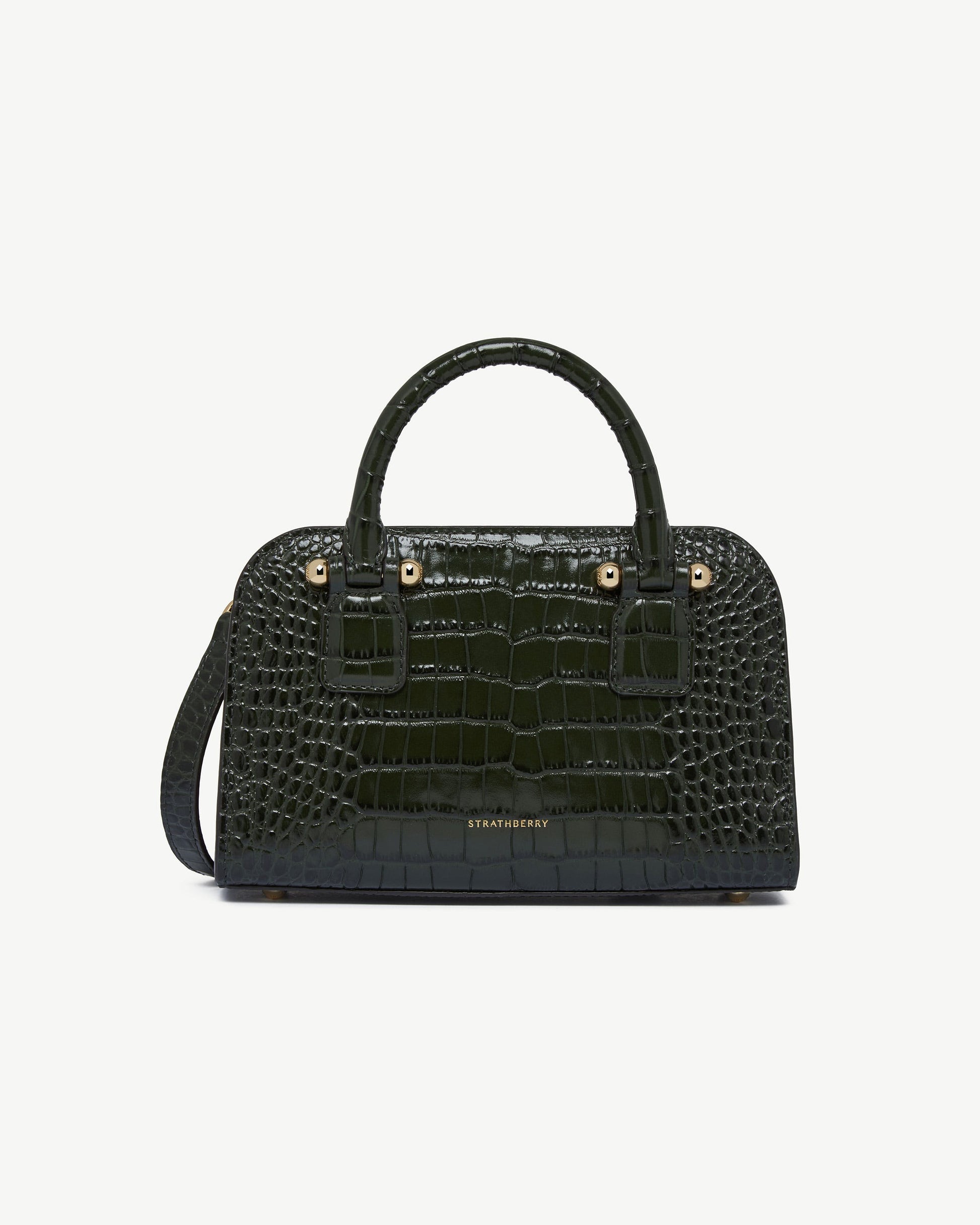 Georgia Mini — Forest Croc-Embossed Leather