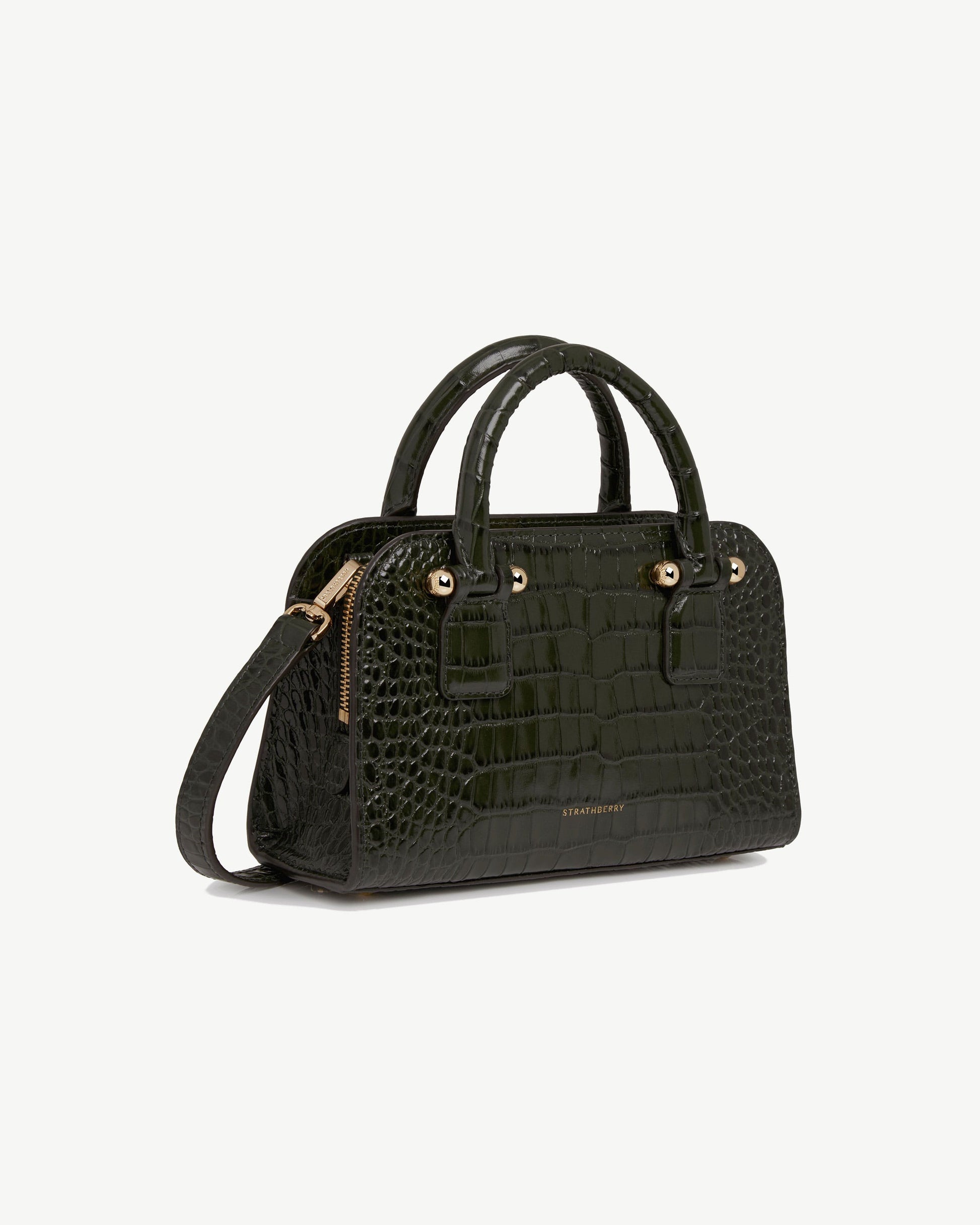 Georgia Mini — Forest Croc-Embossed Leather