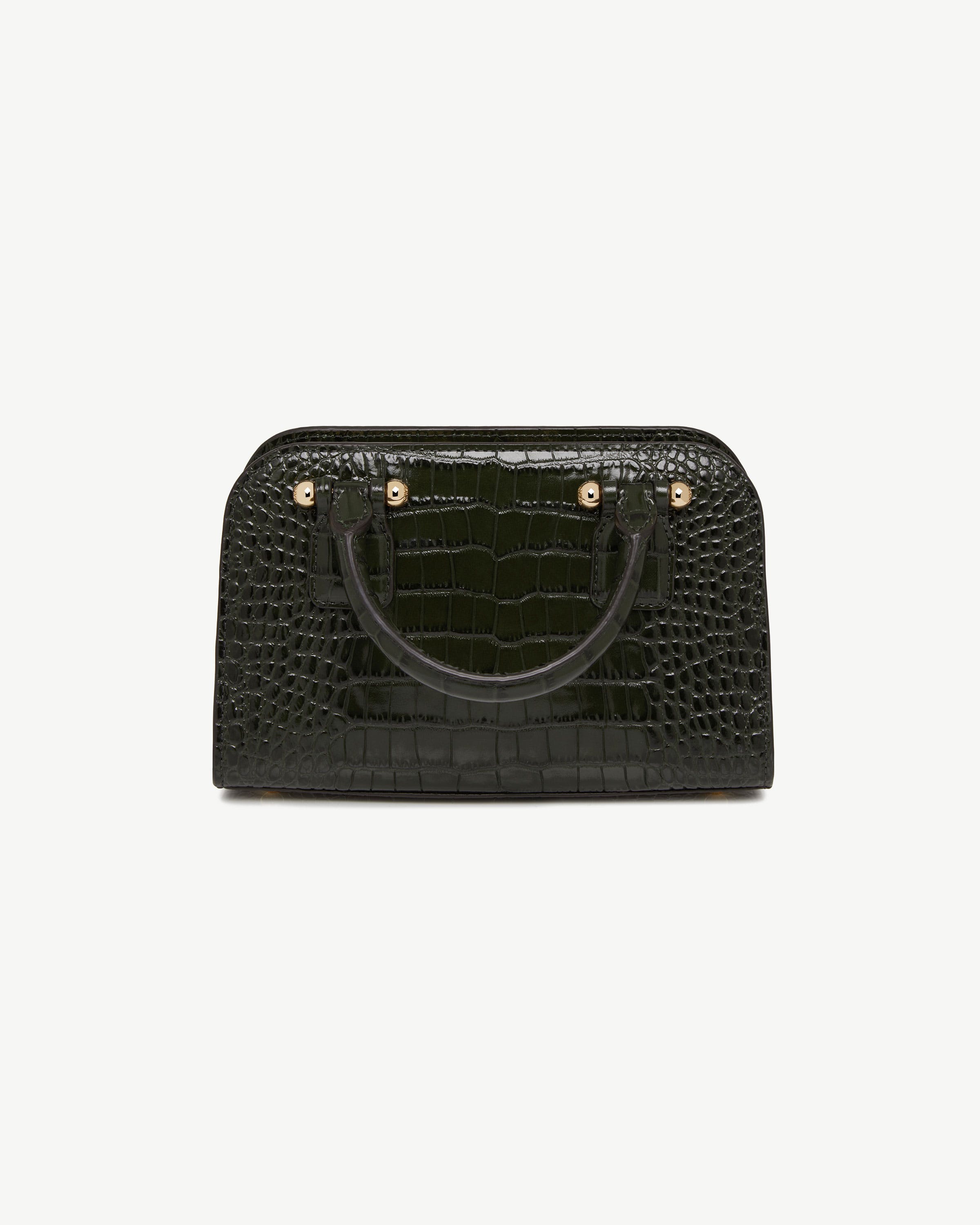 Georgia Mini — Forest Croc-Embossed Leather