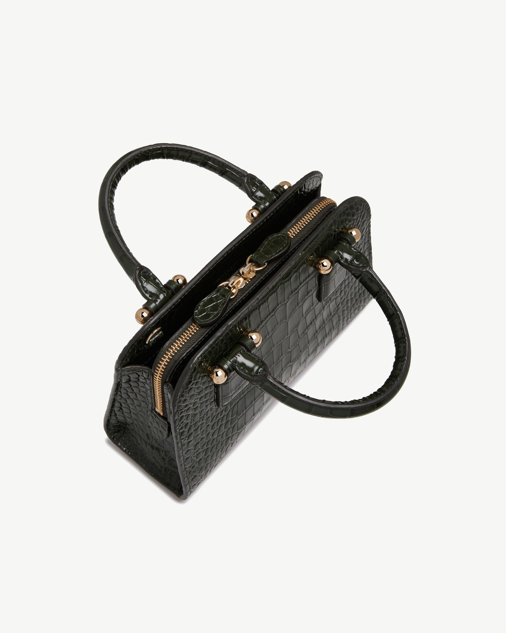 Georgia Mini — Forest Croc-Embossed Leather