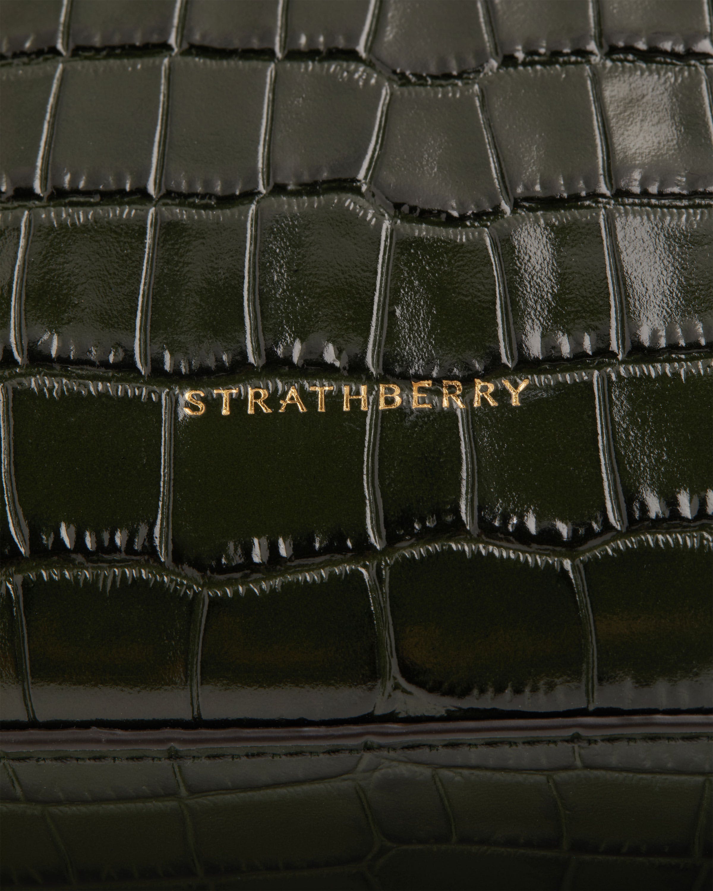 Georgia Mini — Forest Croc-Embossed Leather